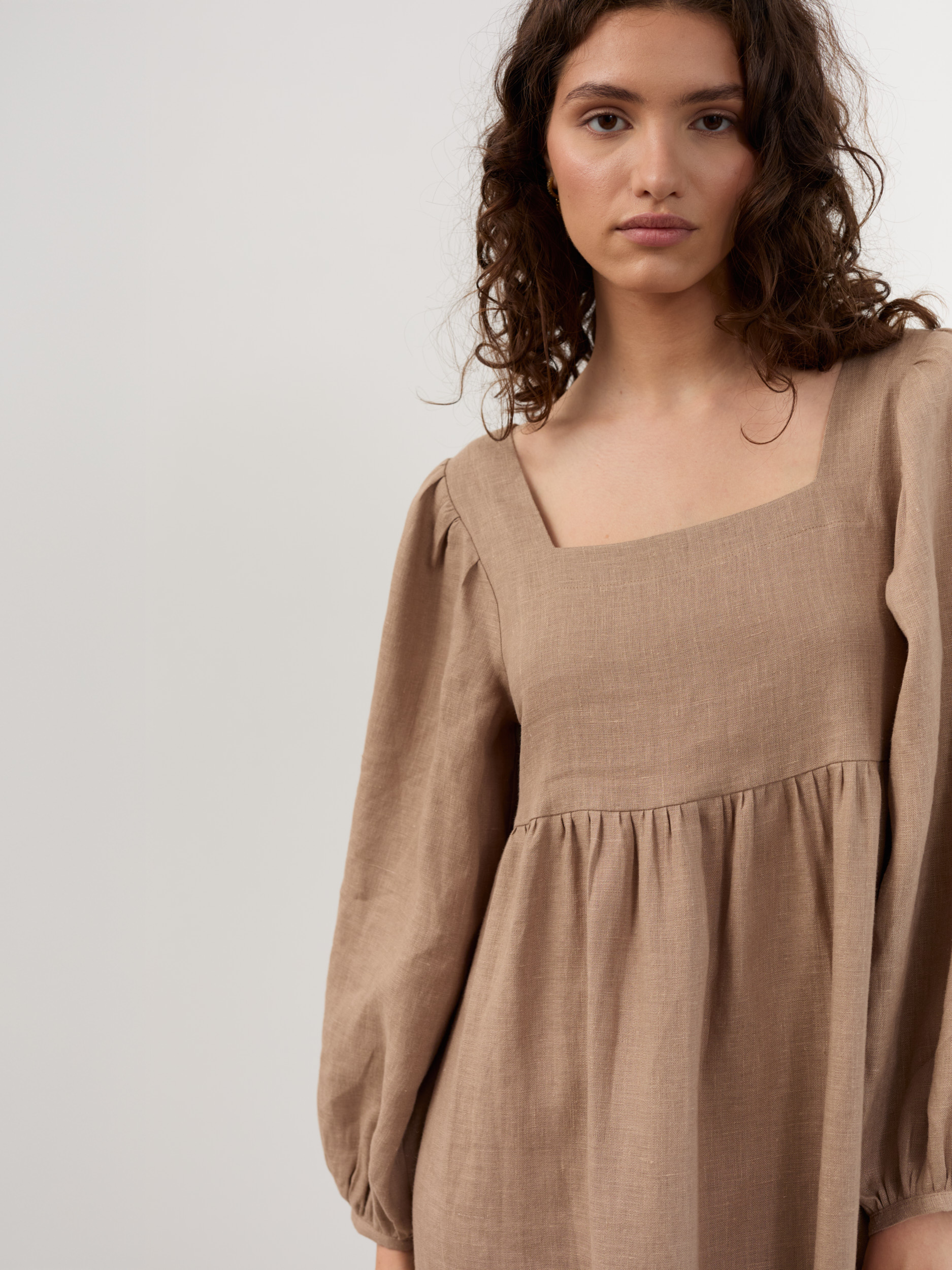 ANEMONE Square Neck Linen Maxi Dress - Image 2