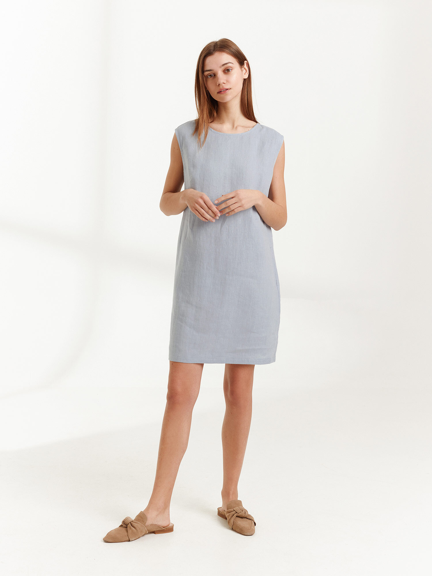 Image 5 of AJA Linen Tank Dress in Bluestone from Love and Confuse