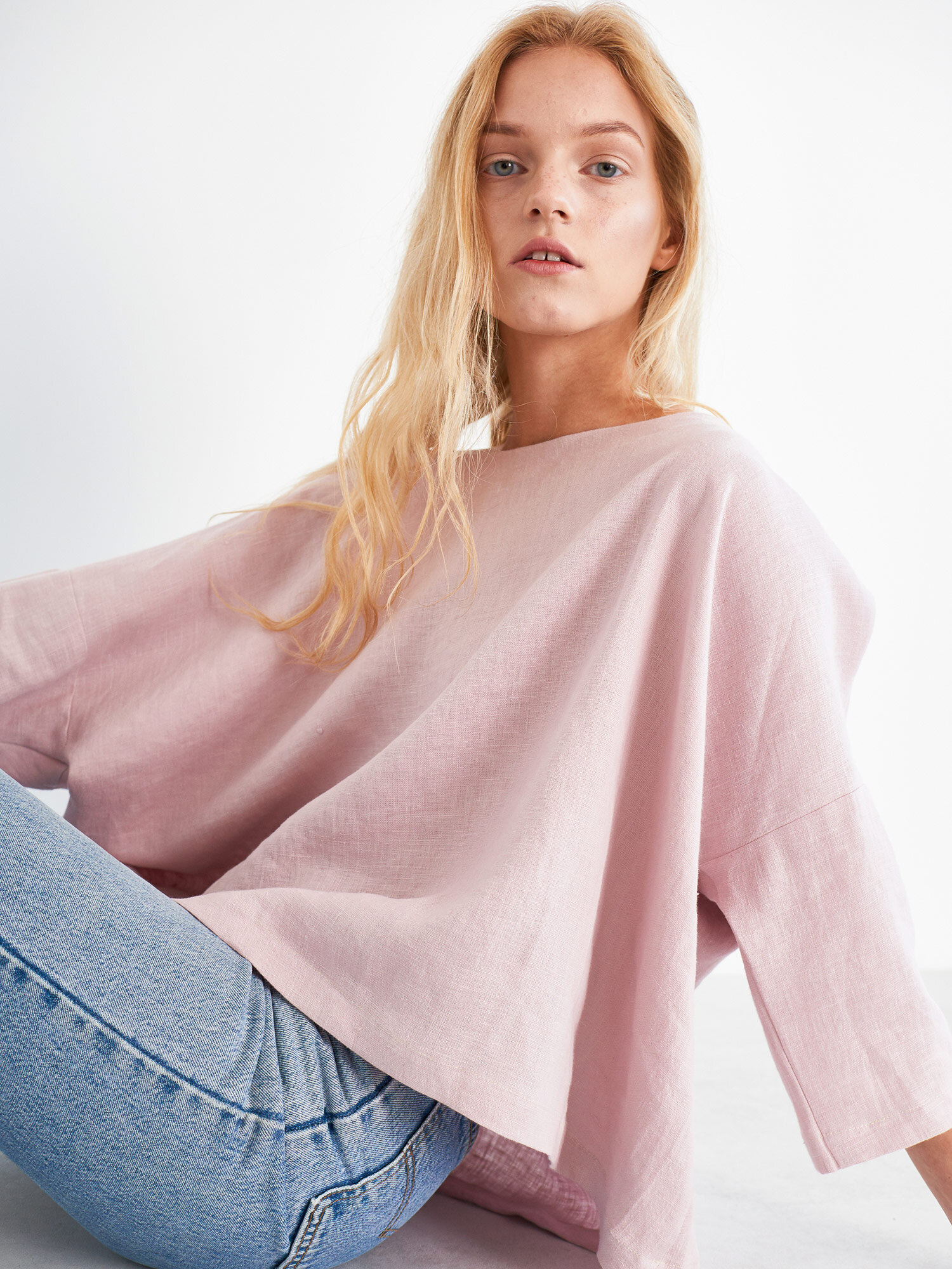Image 1 of AMELIA Linen Top in Apple Blossom from Love and Confuse