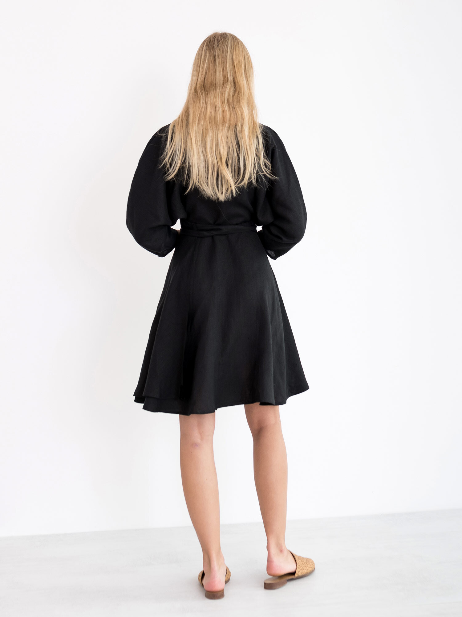 Image 5 of ARIEL Linen Wrap Dress in Black from Love and Confuse