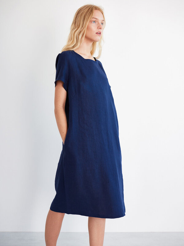 AVA Dolman Sleeve Linen Tee Dress