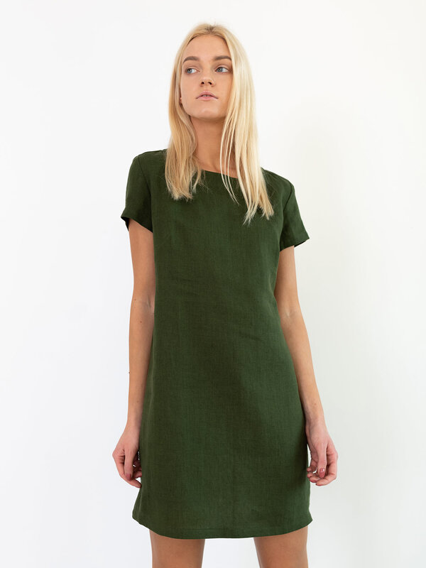 Image 1 of BEATRICE Linen Dress in Forest Green from Love and Confuse