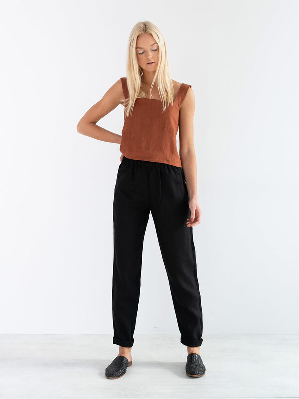 Image 1 of BRINLEY Linen Pants in Black from Love and Confuse
