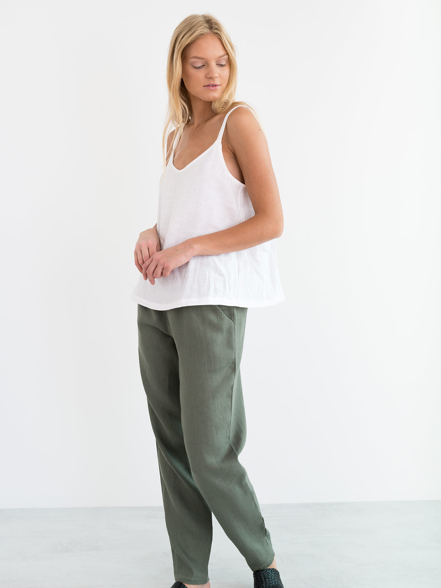 Image 3 of BRINLEY Linen Pants in Sage Green from Love and Confuse
