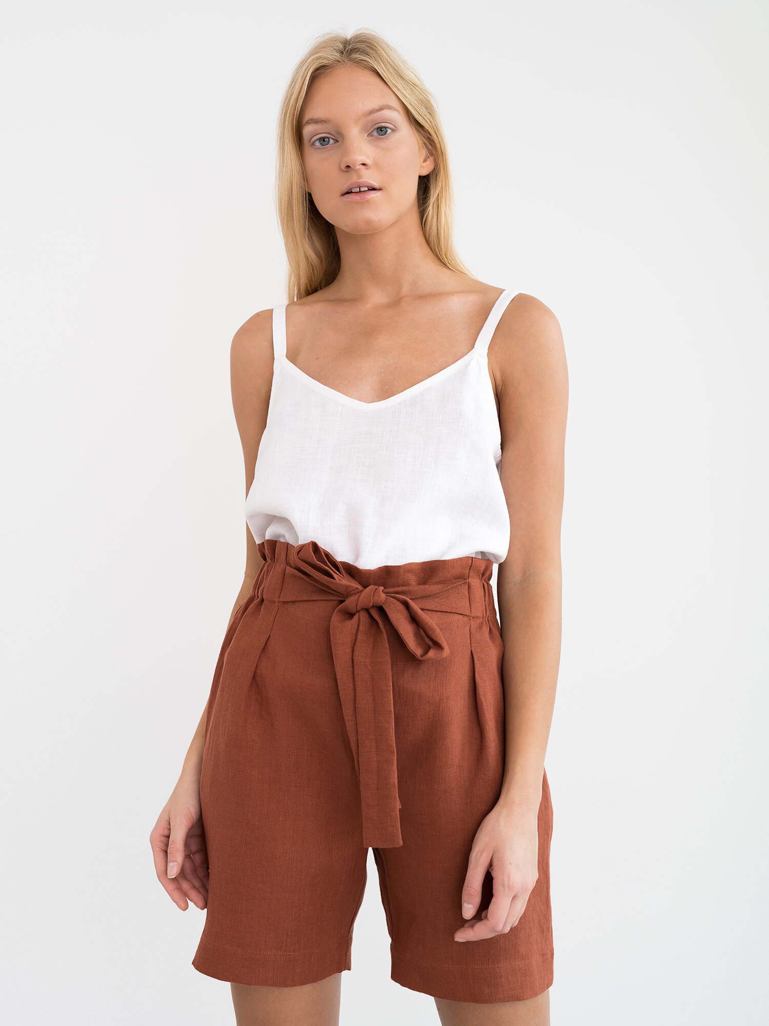 Image 4 of CORA Linen Shorts in Rust from Love and Confuse
