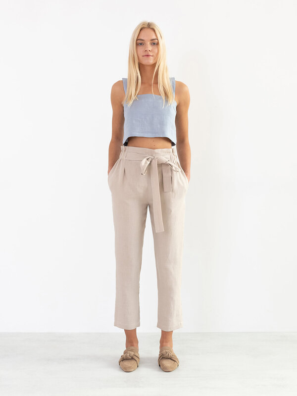 DAHLIA Wide Strap Linen Top