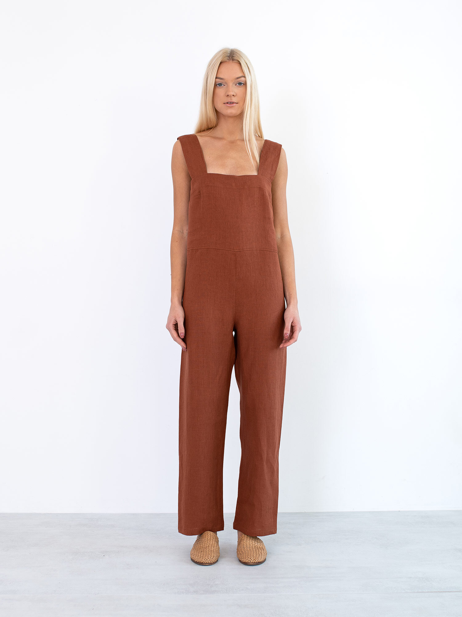 Image 4 of DAKOTA Linen Jumpsuit in Rust from Love and Confuse