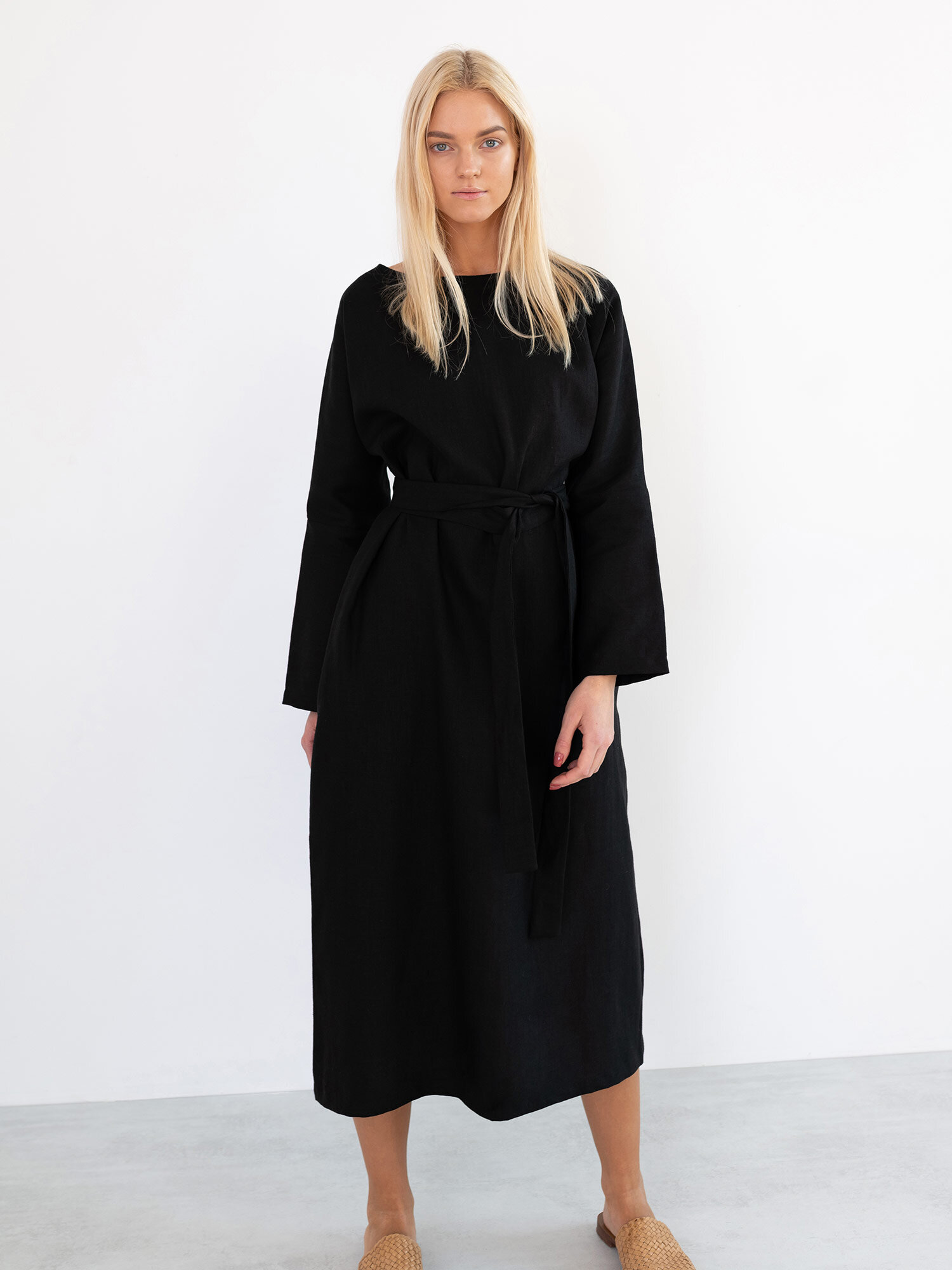 Image 2 of DAWN Linen Maxi Dress in Black from Love and Confuse