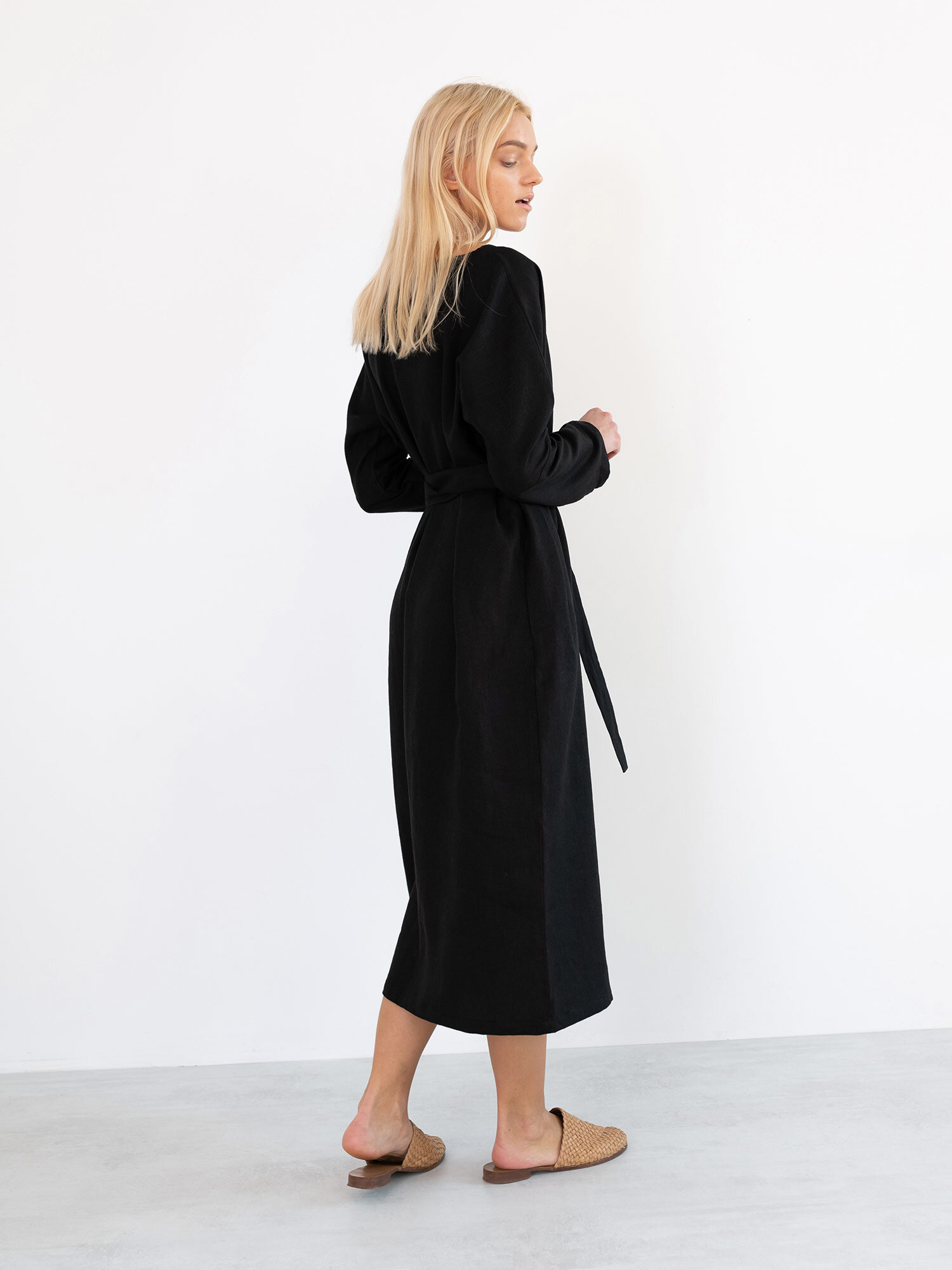 Image 5 of DAWN Linen Maxi Dress in Black from Love and Confuse
