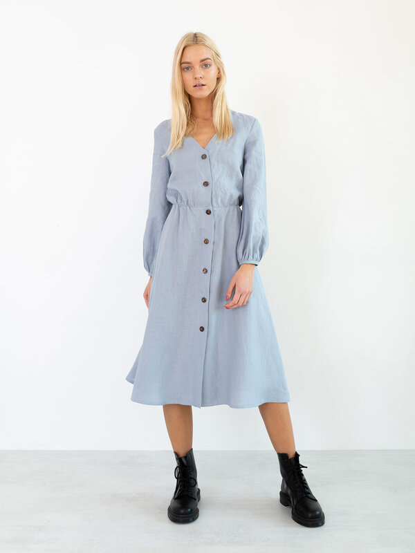 DIA Button-Down Linen Shirt Dress