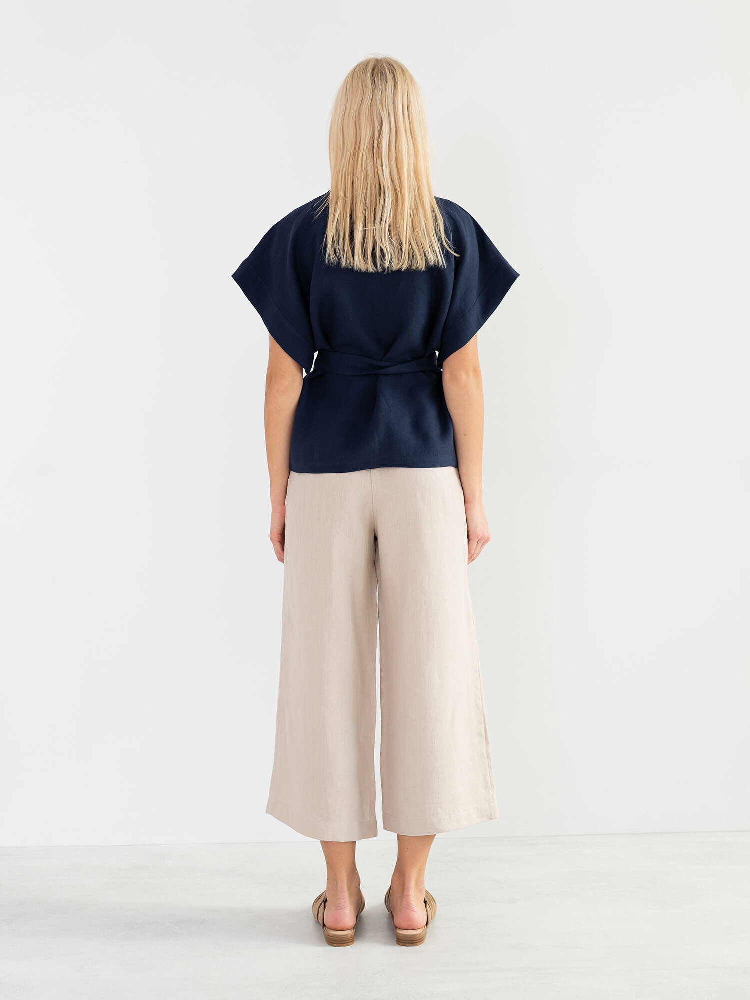 Image 5 of ELI Linen Kimono Top in Navy Blue from Love and Confuse