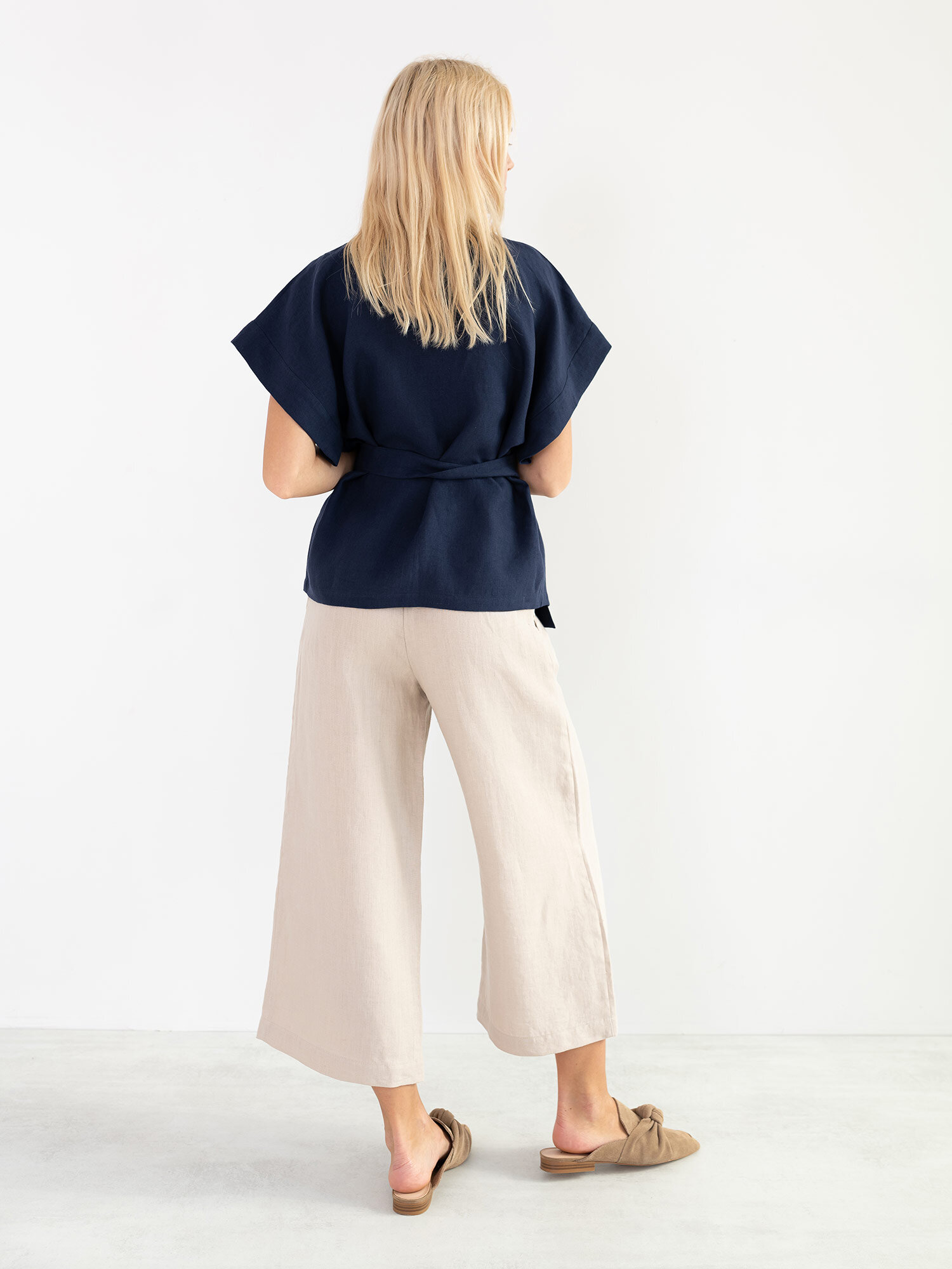 Image 6 of ELI Linen Kimono Top in Navy Blue from Love and Confuse