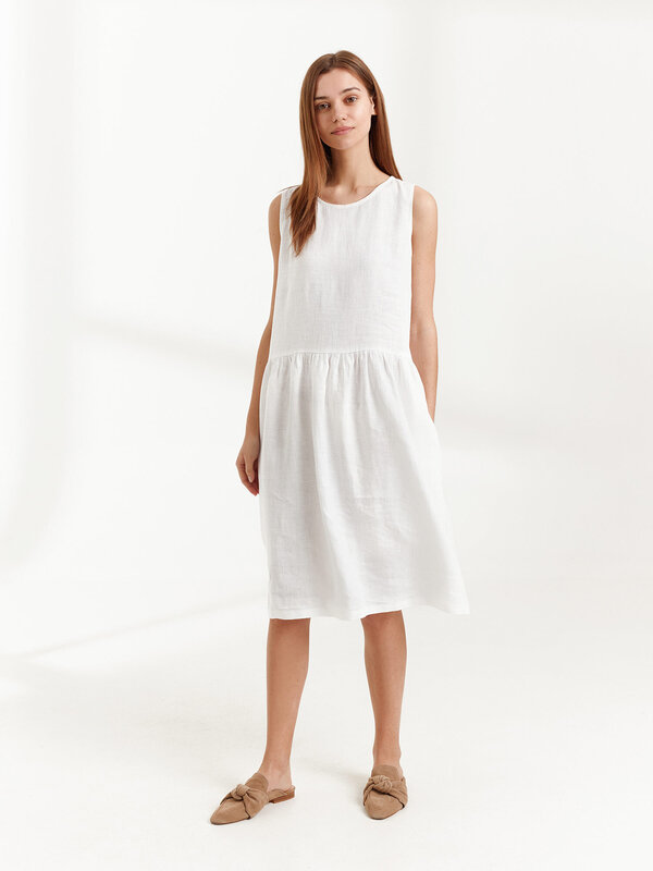 ELSA Sleeveless Drop-Waist Linen Dress