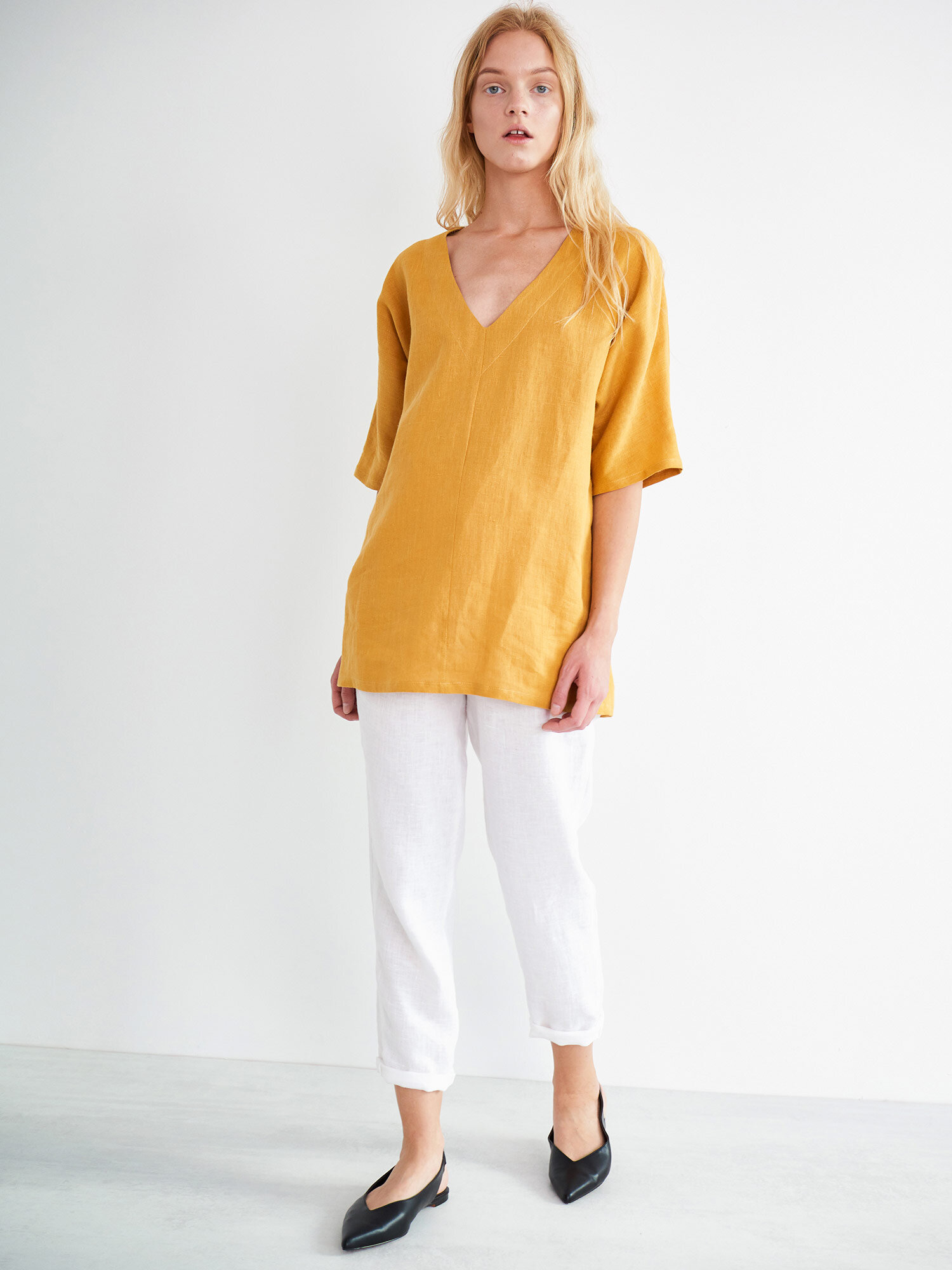 Image 2 of FLORENCE Linen Top in Mustard from Love and Confuse