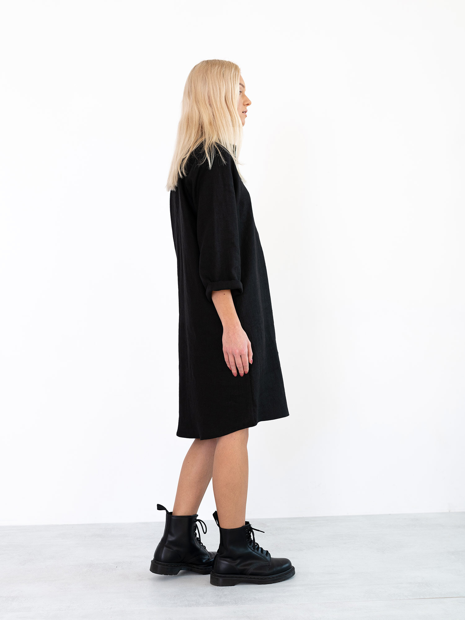 Image 6 of GIANNA Linen Shirt Dress in Black from Love and Confuse