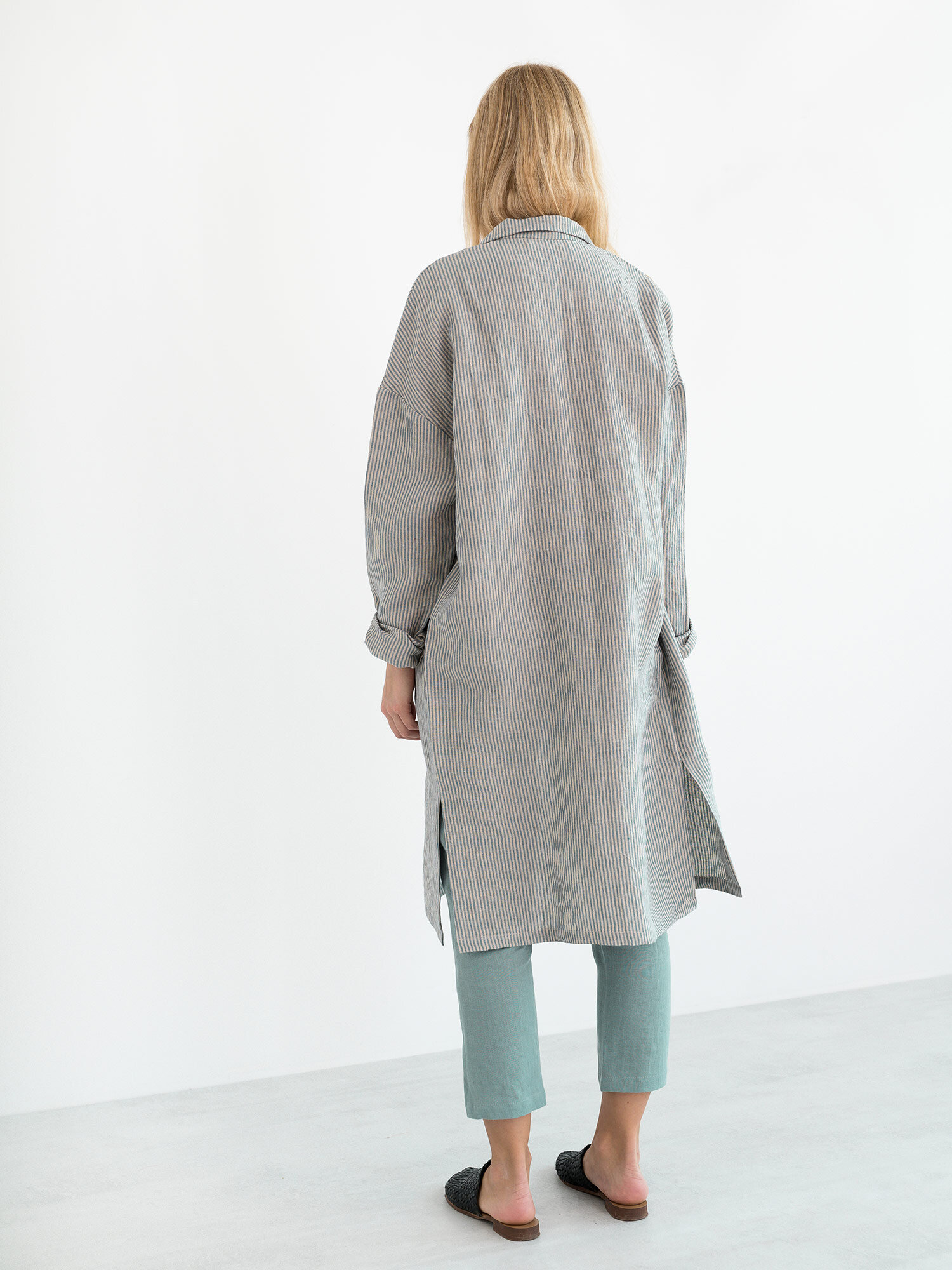 Image 5 of IRIS Linen Shirt Dress in Stripe from Love and Confuse