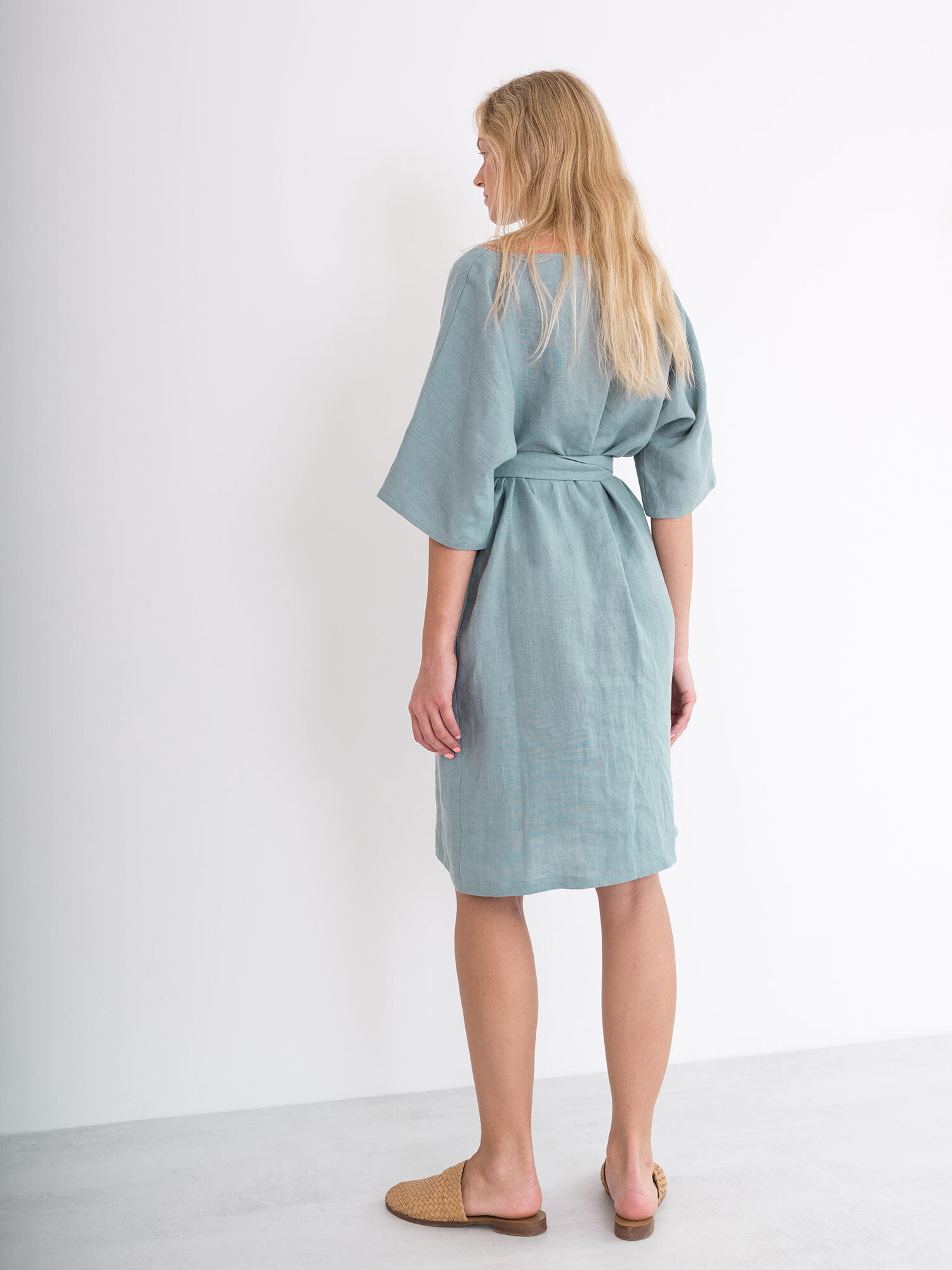 Image 5 of ISABEL Linen Dress in Dark Turquoise from Love and Confuse