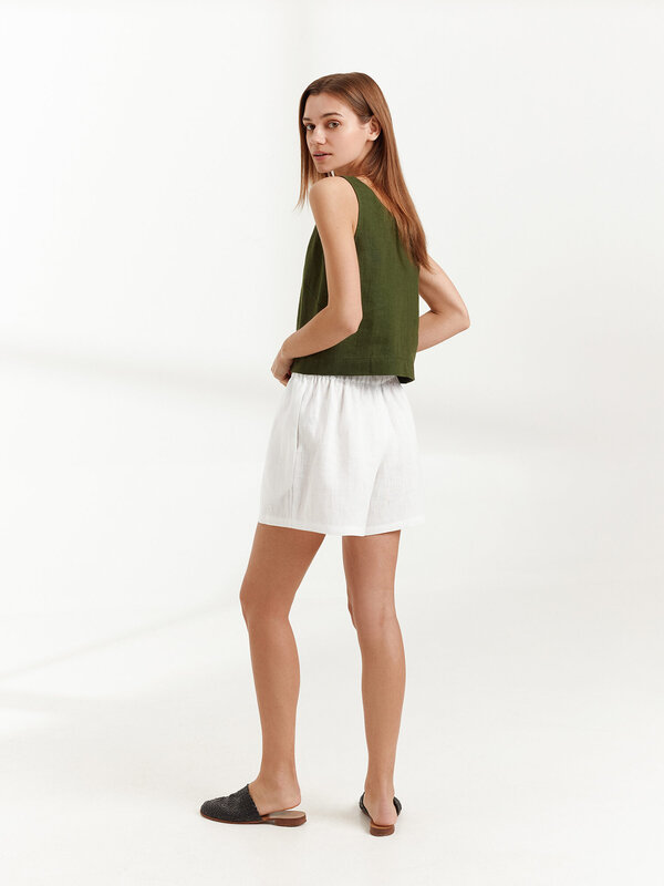 Image 1 of ISLA Linen Shorts in White from Love and Confuse