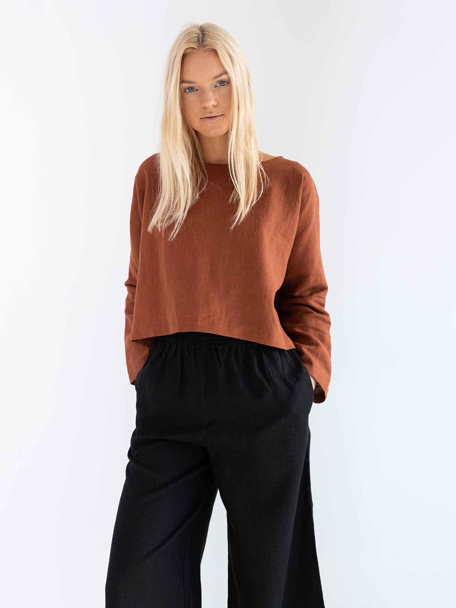 Image 5 of IVY Linen Top in Rust from Love and Confuse