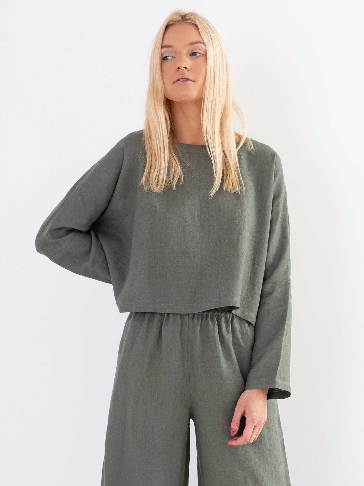 Image 2 of IVY Linen Top in Sage Green from Love and Confuse