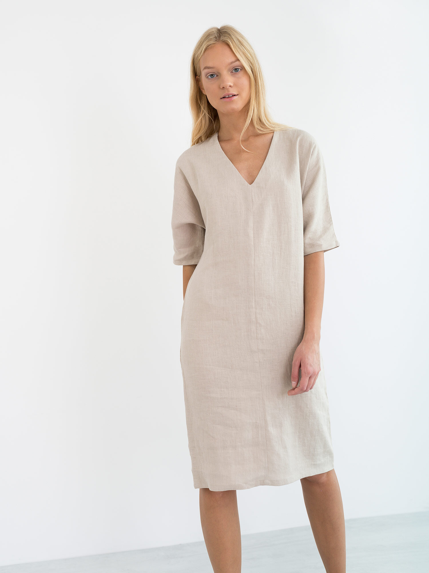 Image 3 of JASMINE Linen Dress in Beige from Love and Confuse