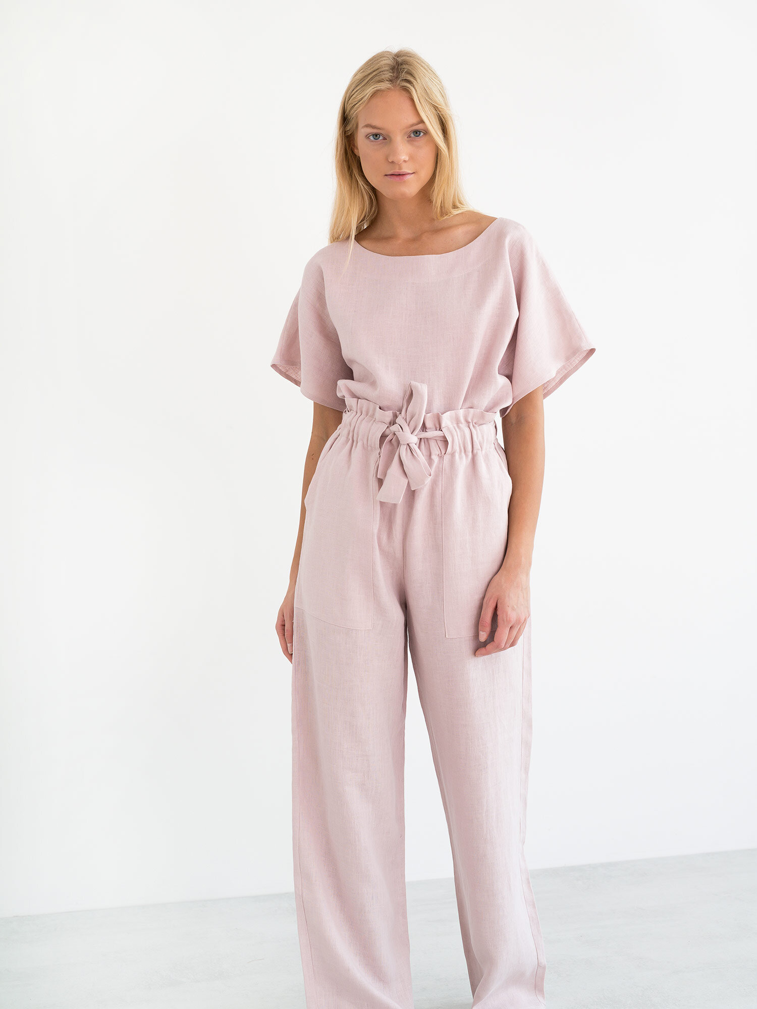 Image 2 of JULIET Wide Leg Linen Pants in Apple Blossom from Love and Confuse
