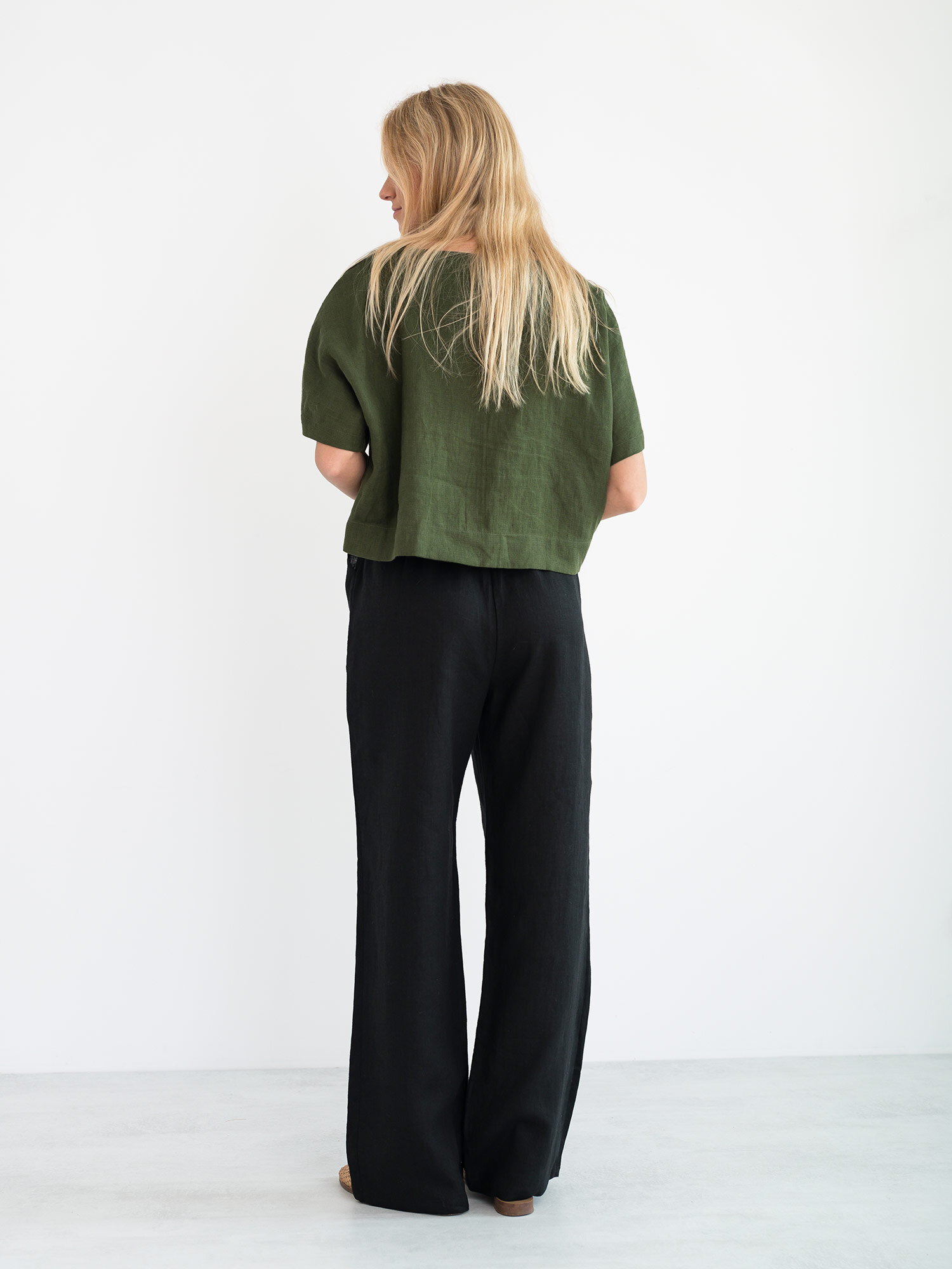 Image 5 of JULIET Wide Leg Linen Pants in Black from Love and Confuse