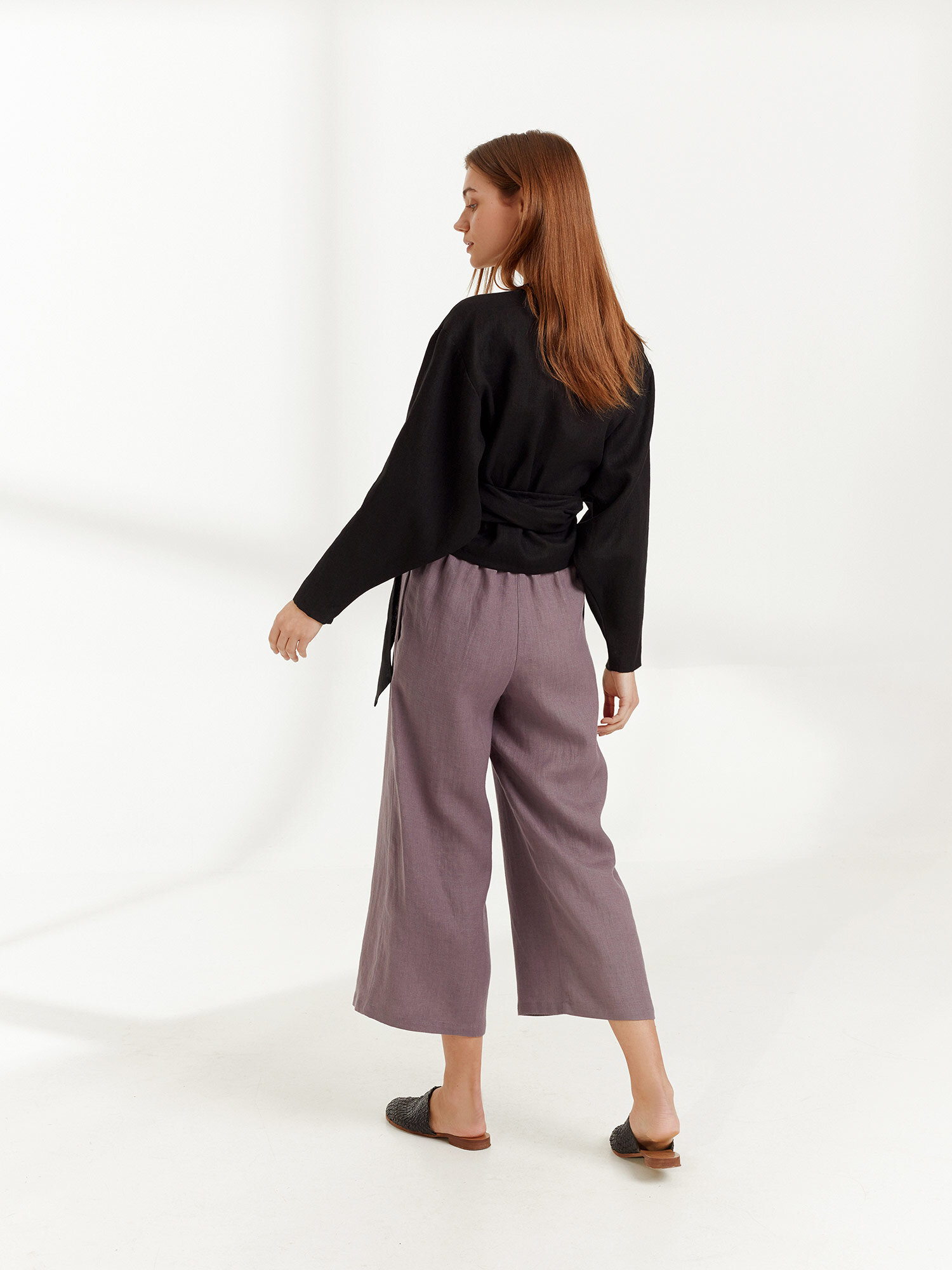 JUNE Linen Wrap Top