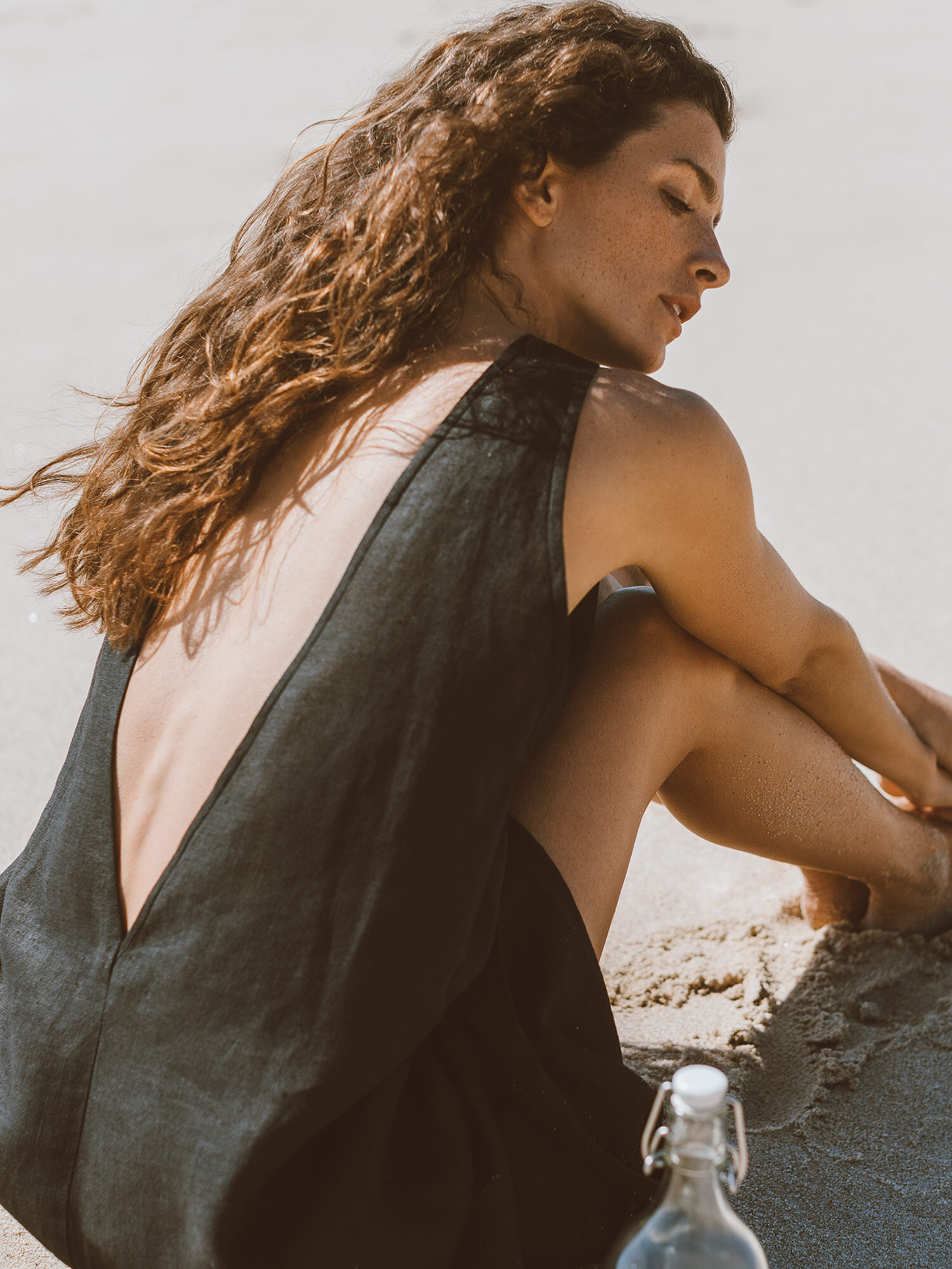Image 6 of KEIRA Linen Maxi Dress in Black from Love and Confuse