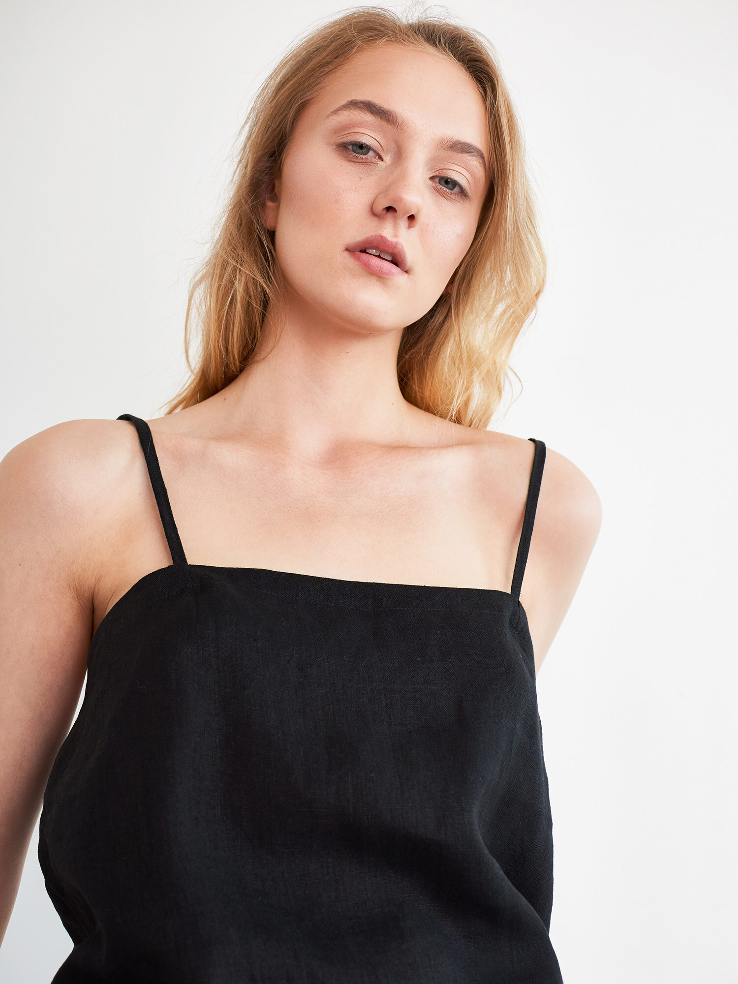 Image 3 of LAVENDER Linen Slip Dress in Black from Love and Confuse