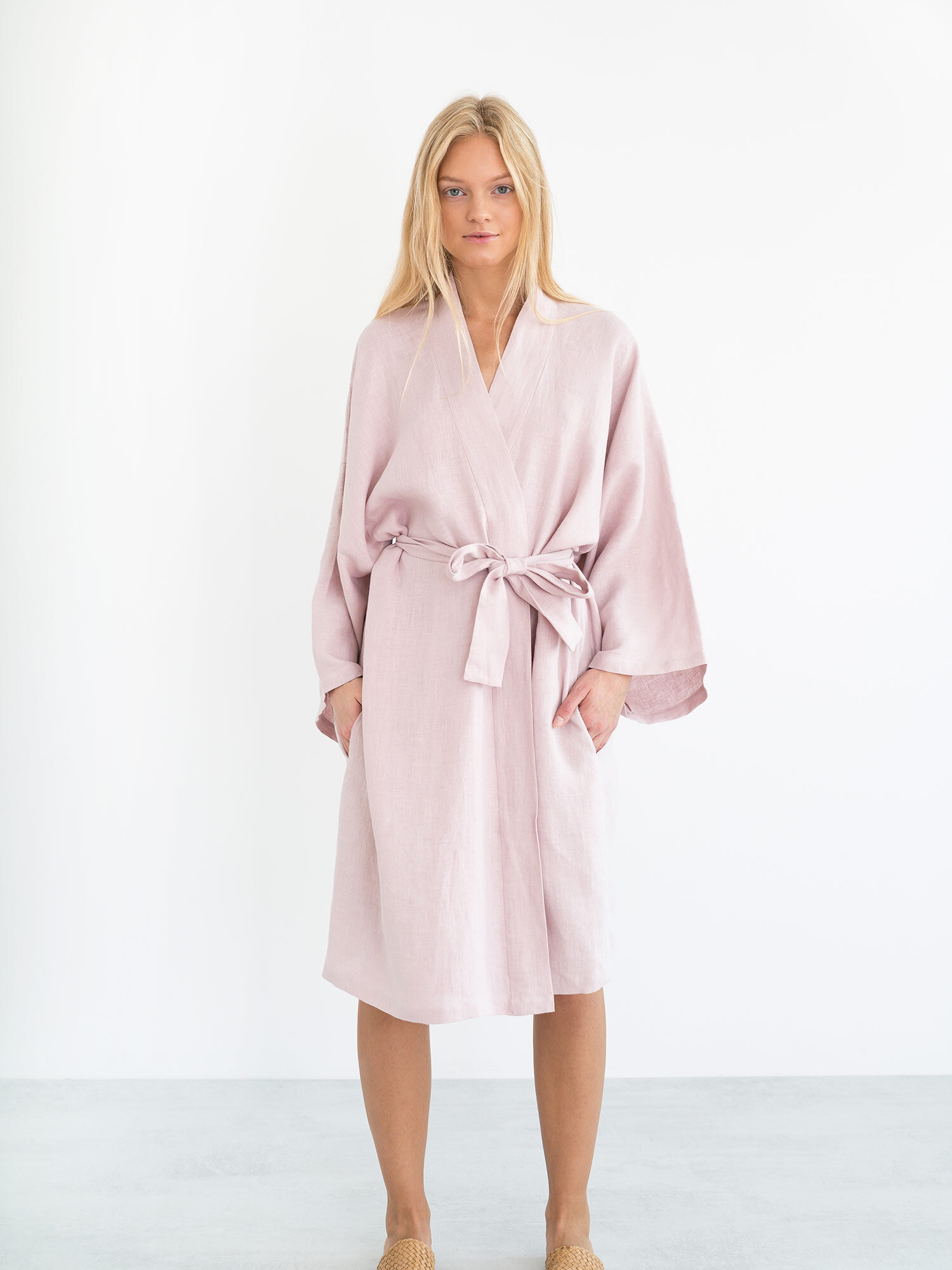 Image 1 of LUNA Linen Robe in Apple Blossom from Love and Confuse