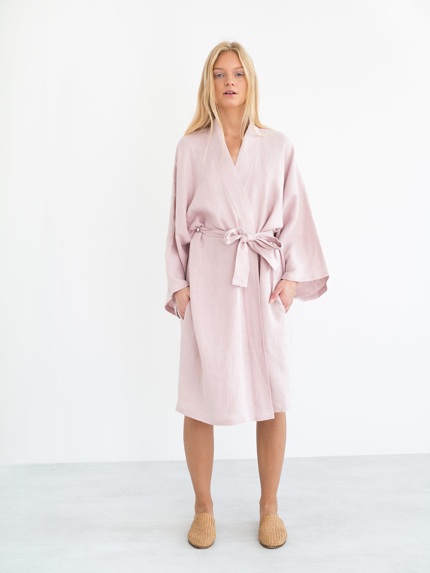 Image 5 of LUNA Linen Robe in Apple Blossom from Love and Confuse