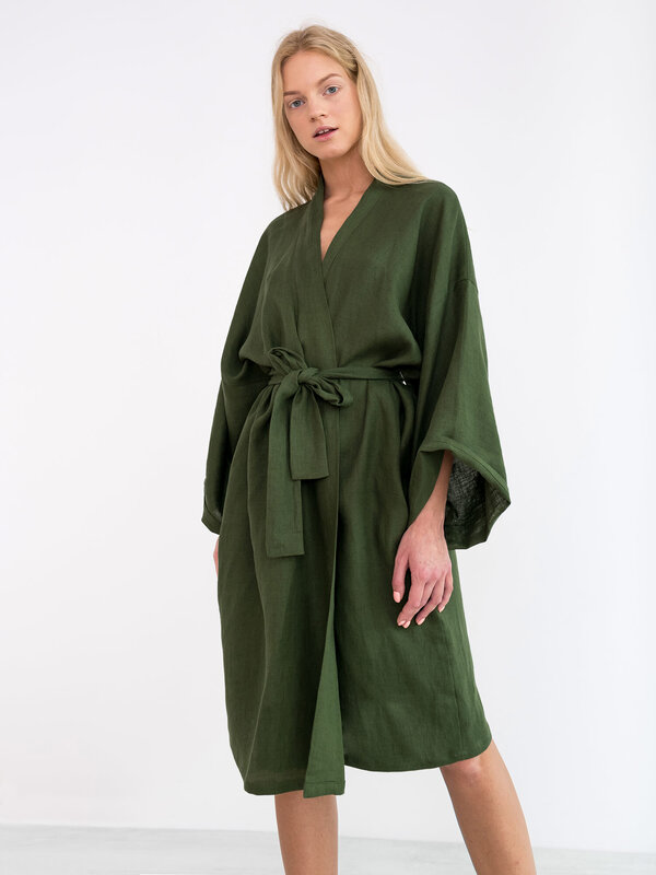 LUNA Leinen Wickelkleid