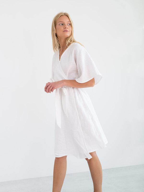 MARY Leinen Wickelkleid