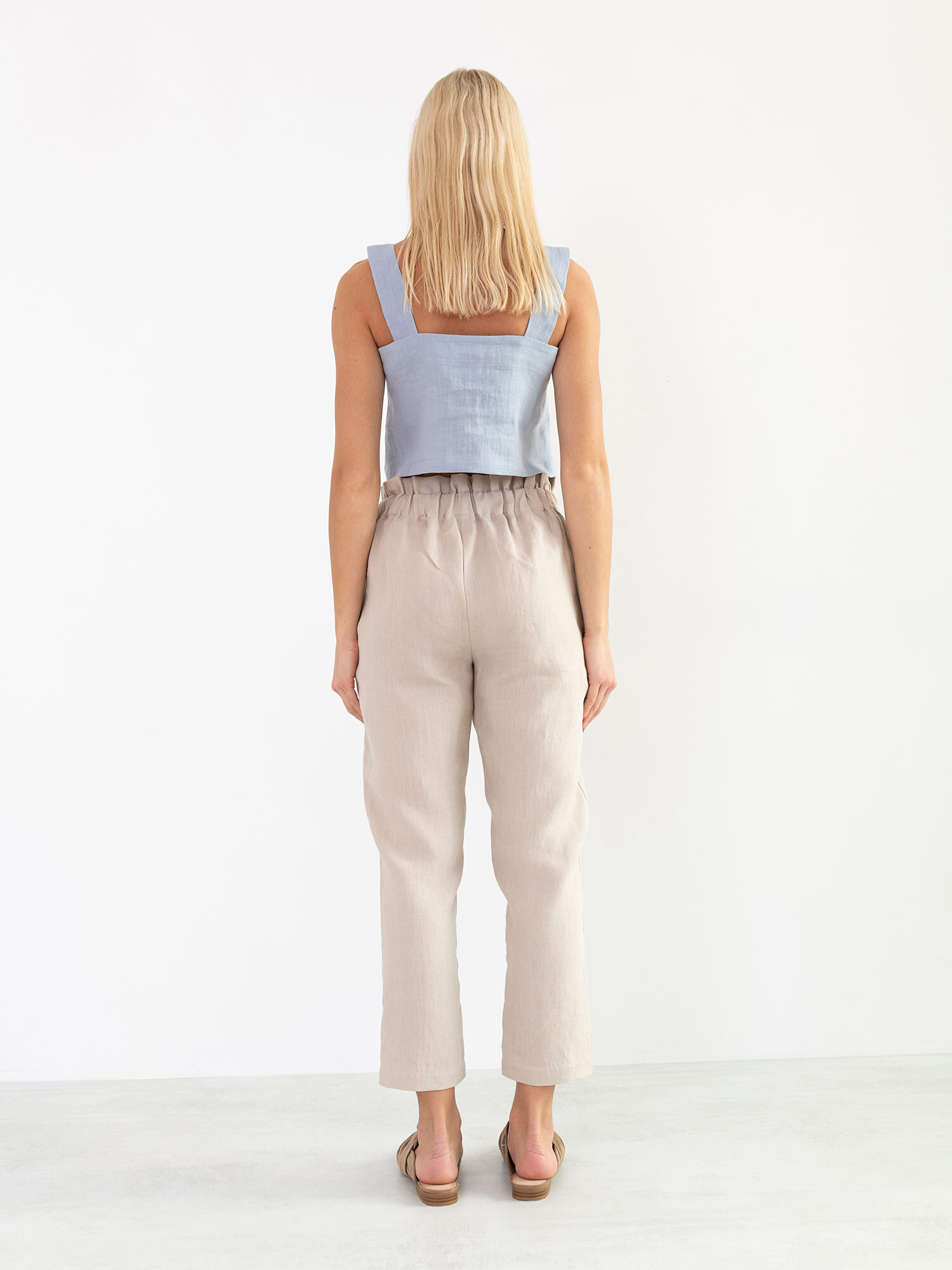 Image 6 of NOAH High Waisted Linen Pants in Beige from Love and Confuse