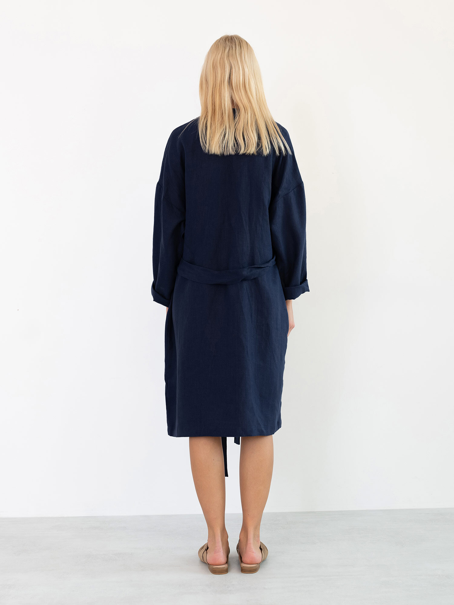 Image 6 of NORA Linen Coat in Navy Blue from Love and Confuse