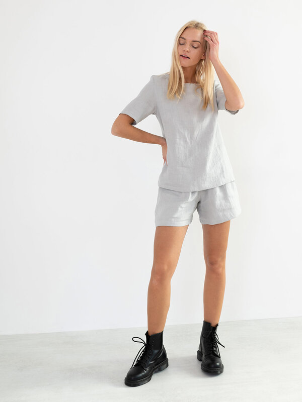 PALMER Relaxed Crew Neck Linen T-Shirt