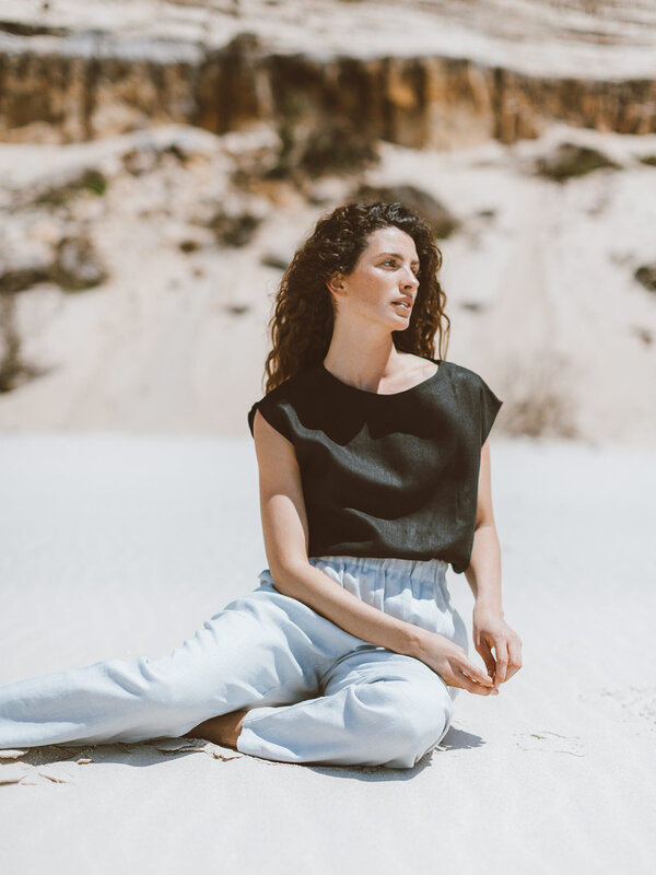 RAVEN Linen High Waist Pants