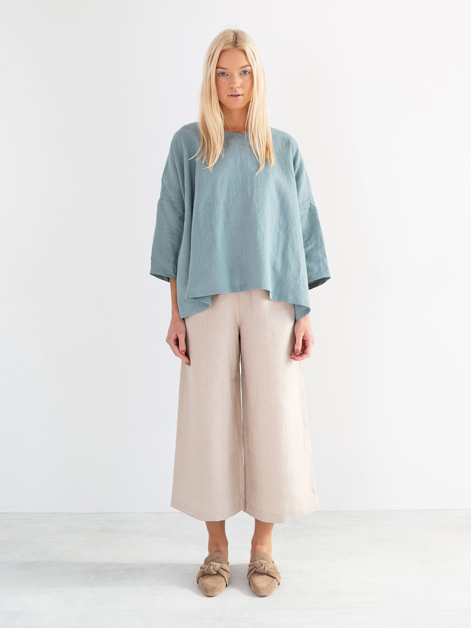 Image 3 of RILEY Wide Leg Linen Pants in Beige from Love and Confuse