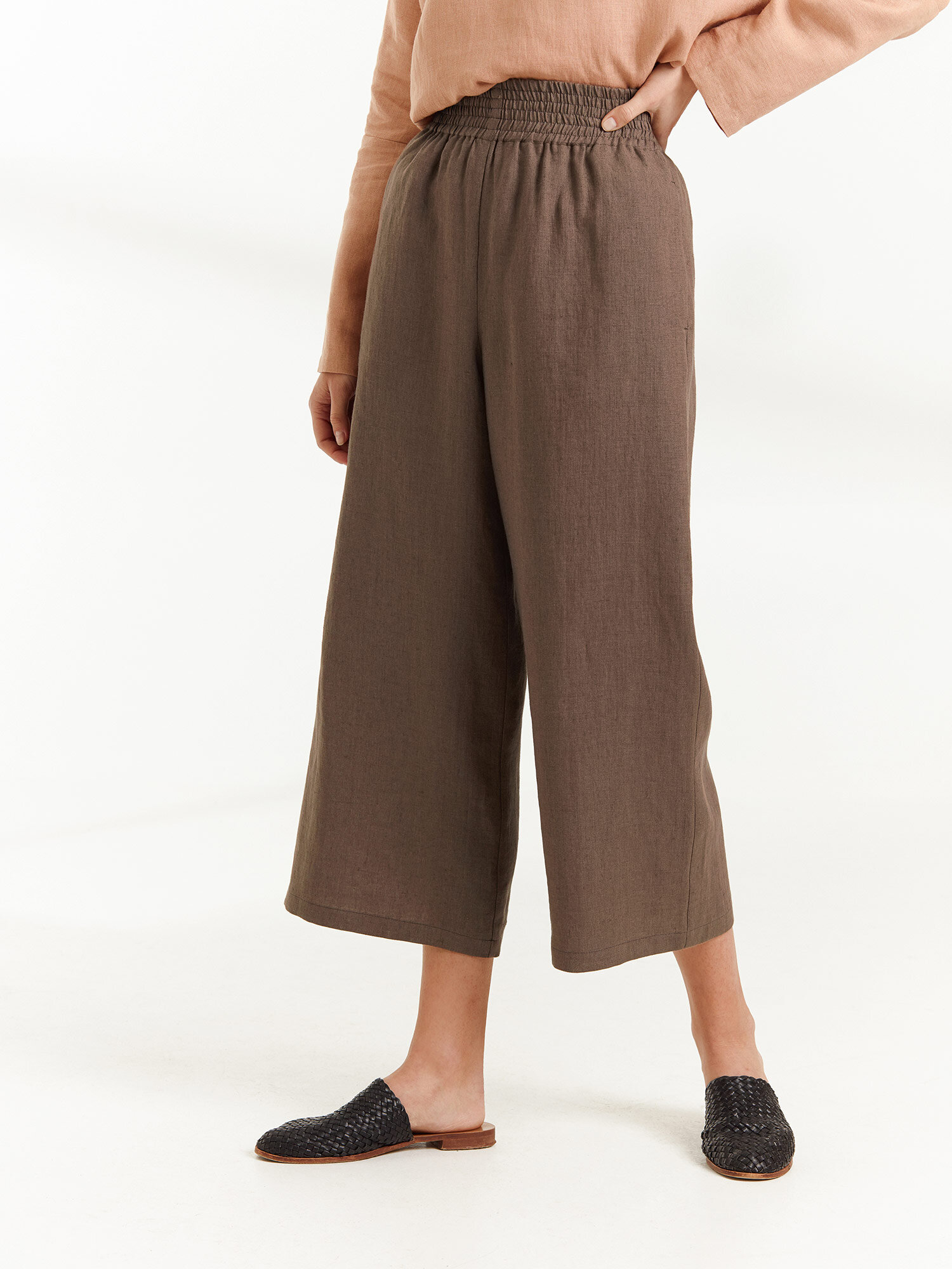 Image 3 of RILEY Wide Leg Linen Pants in Cocoa from Love and Confuse