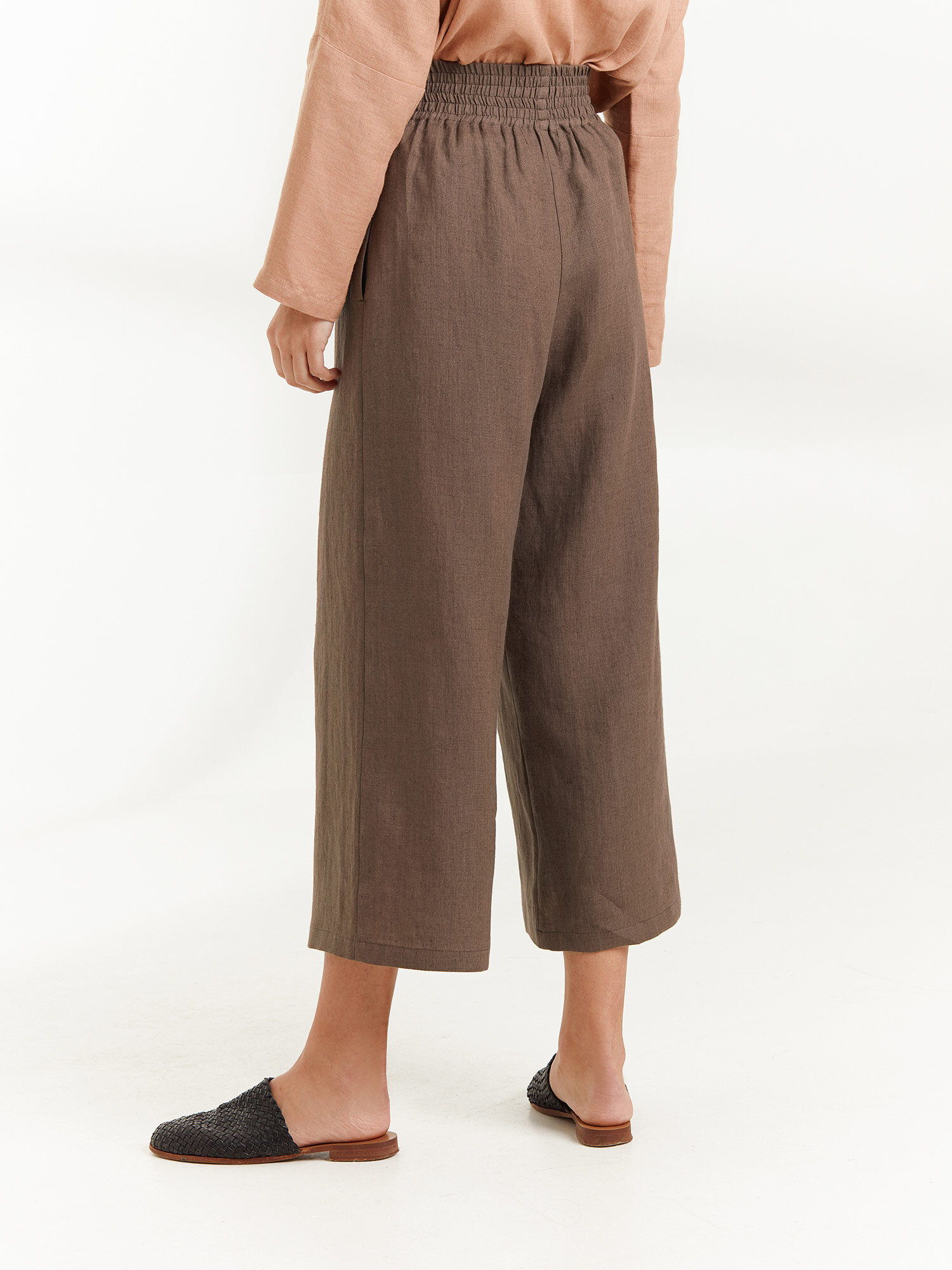 Image 5 of RILEY Wide Leg Linen Pants in Cocoa from Love and Confuse