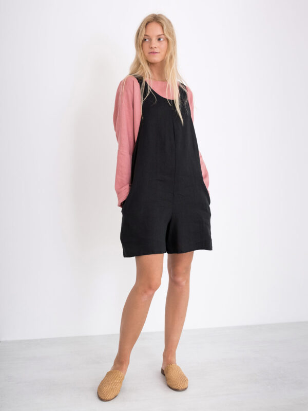 RIVER Short Linen Overalls