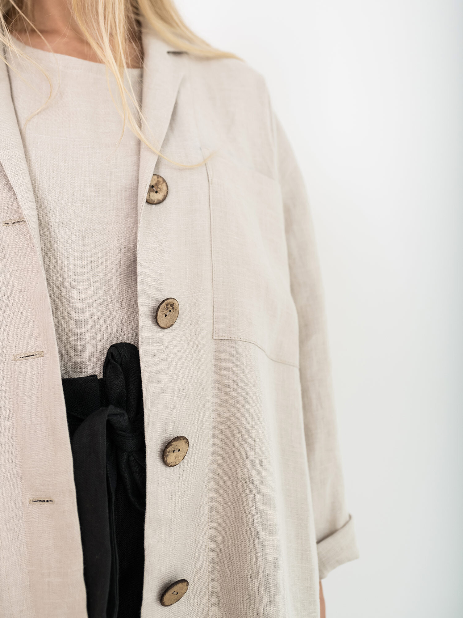 Image 4 of ROSEMARY Linen Jacket in Beige from Love and Confuse