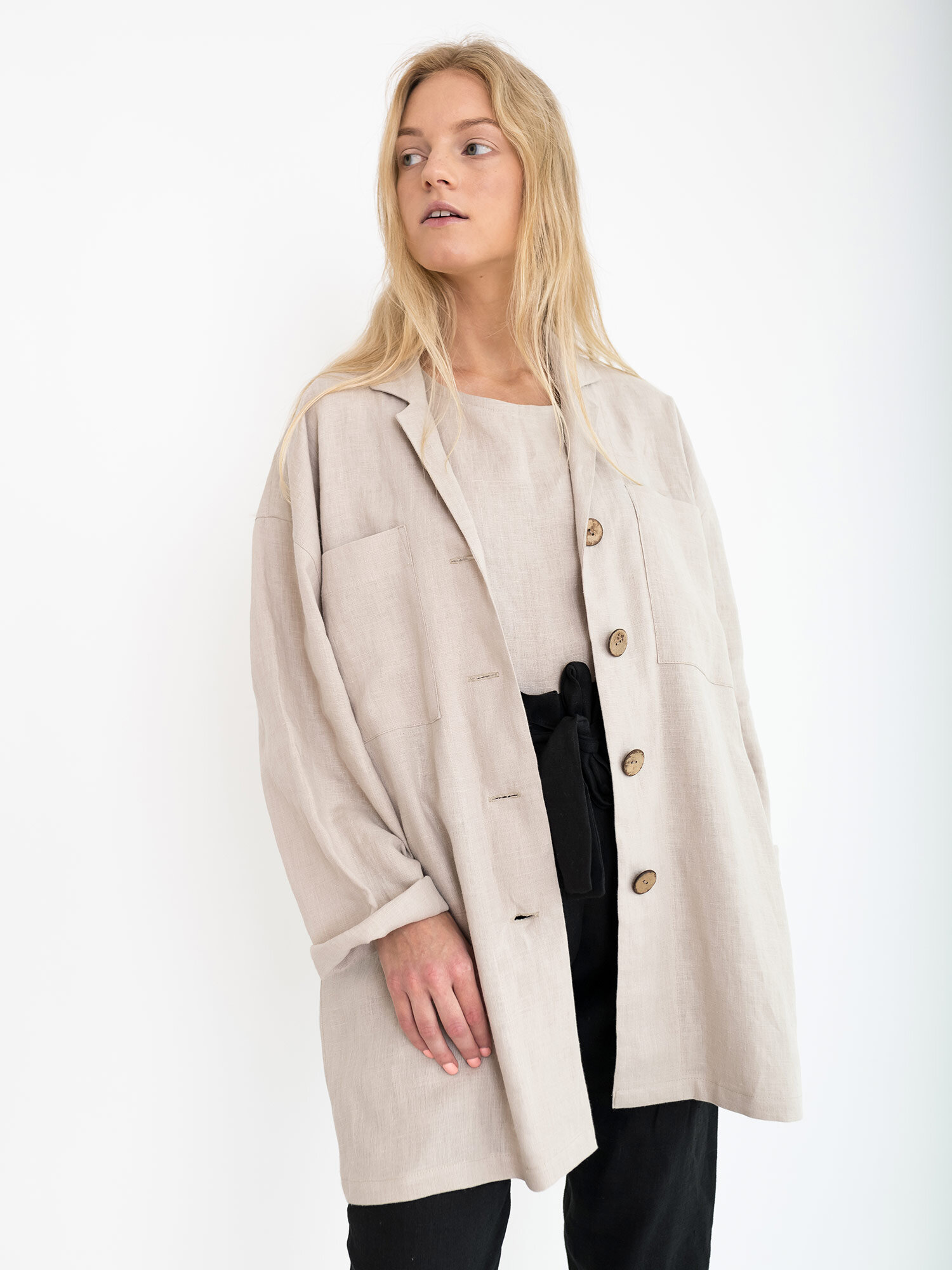 Image 5 of ROSEMARY Linen Jacket in Beige from Love and Confuse