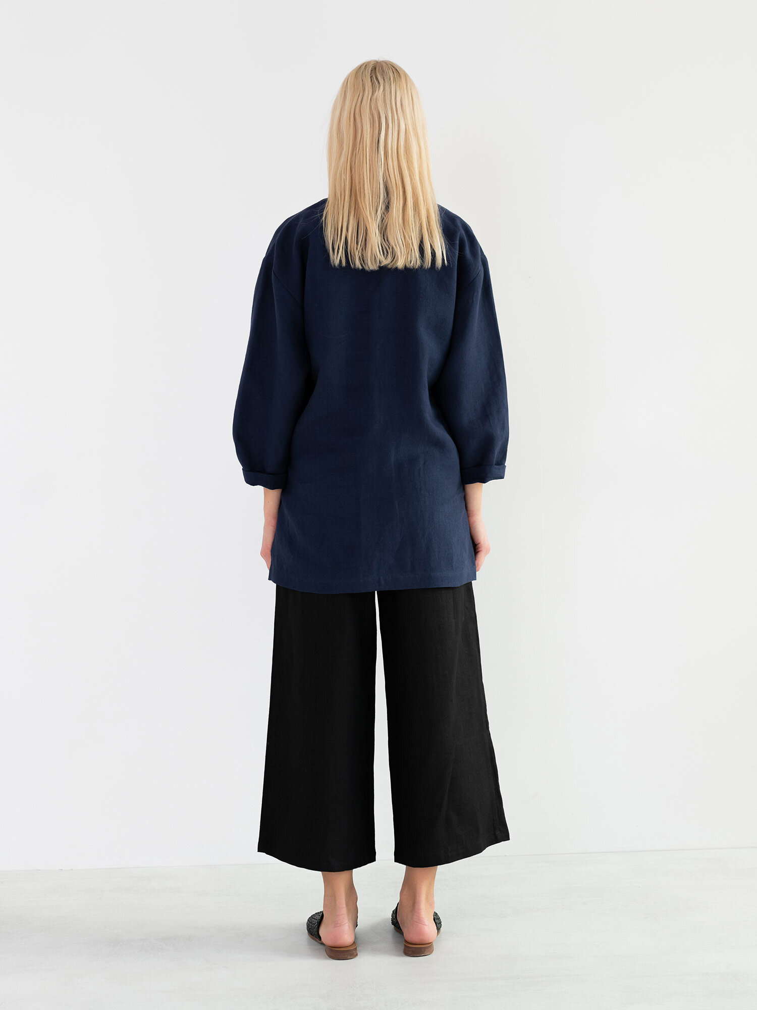 Image 6 of ROSEMARY Linen Shirt in Navy Blue from Love and Confuse
