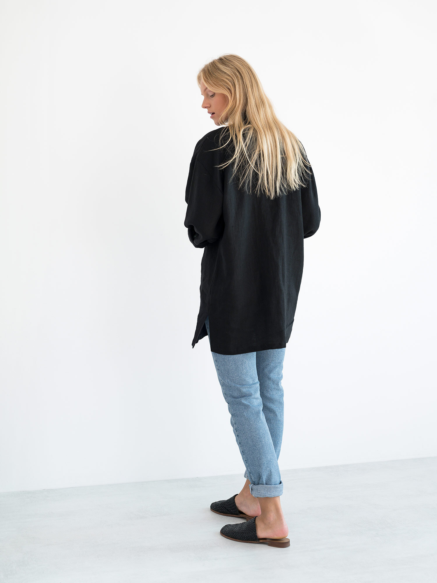 Image 2 of ROSEMARY Linen Shirt in Black from Love and Confuse