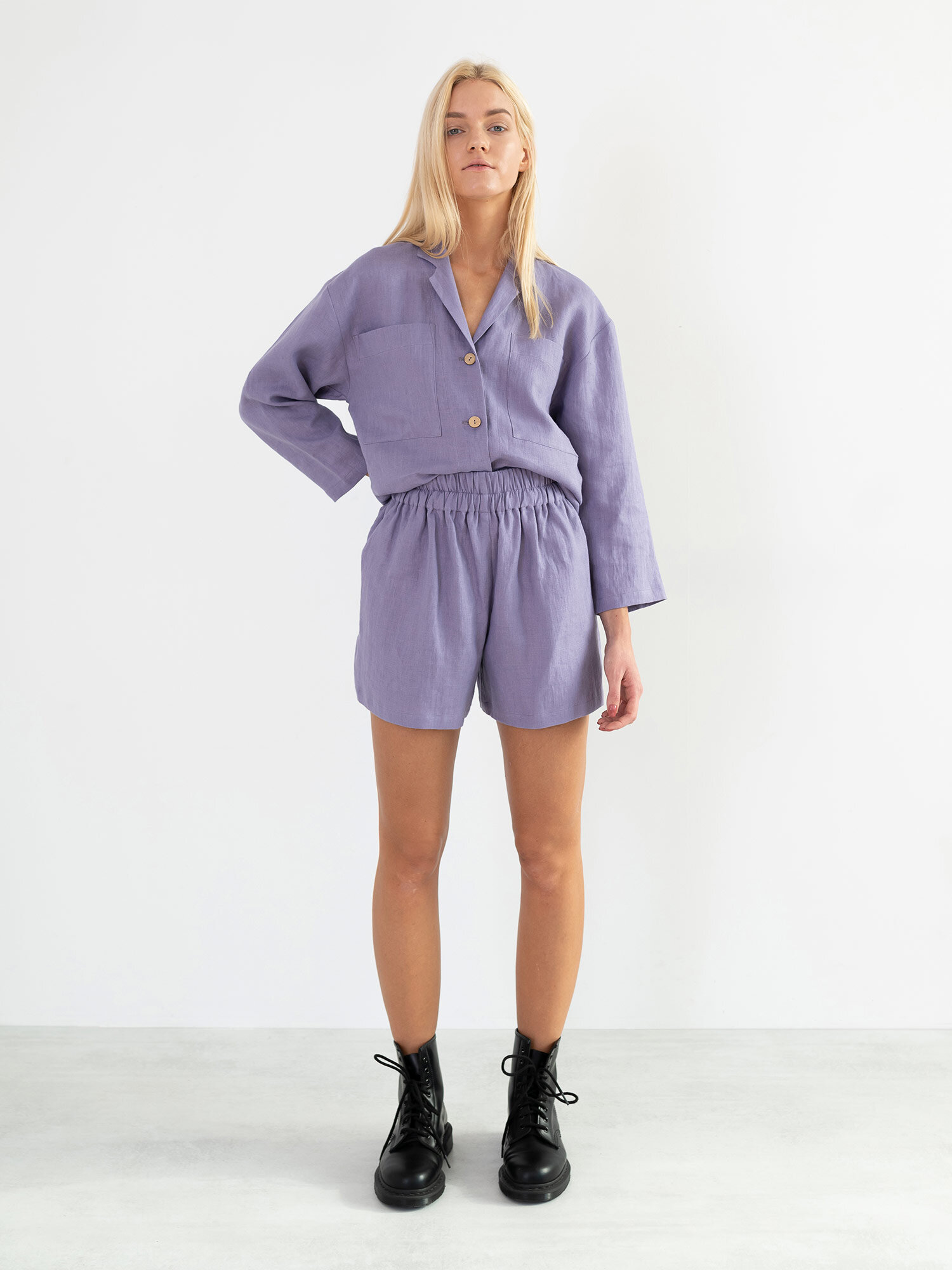 Bild 4 von ROSEMARY Oversize Leinenhemd in Violet tulip, you can also choose other colors above von Love and Confuse