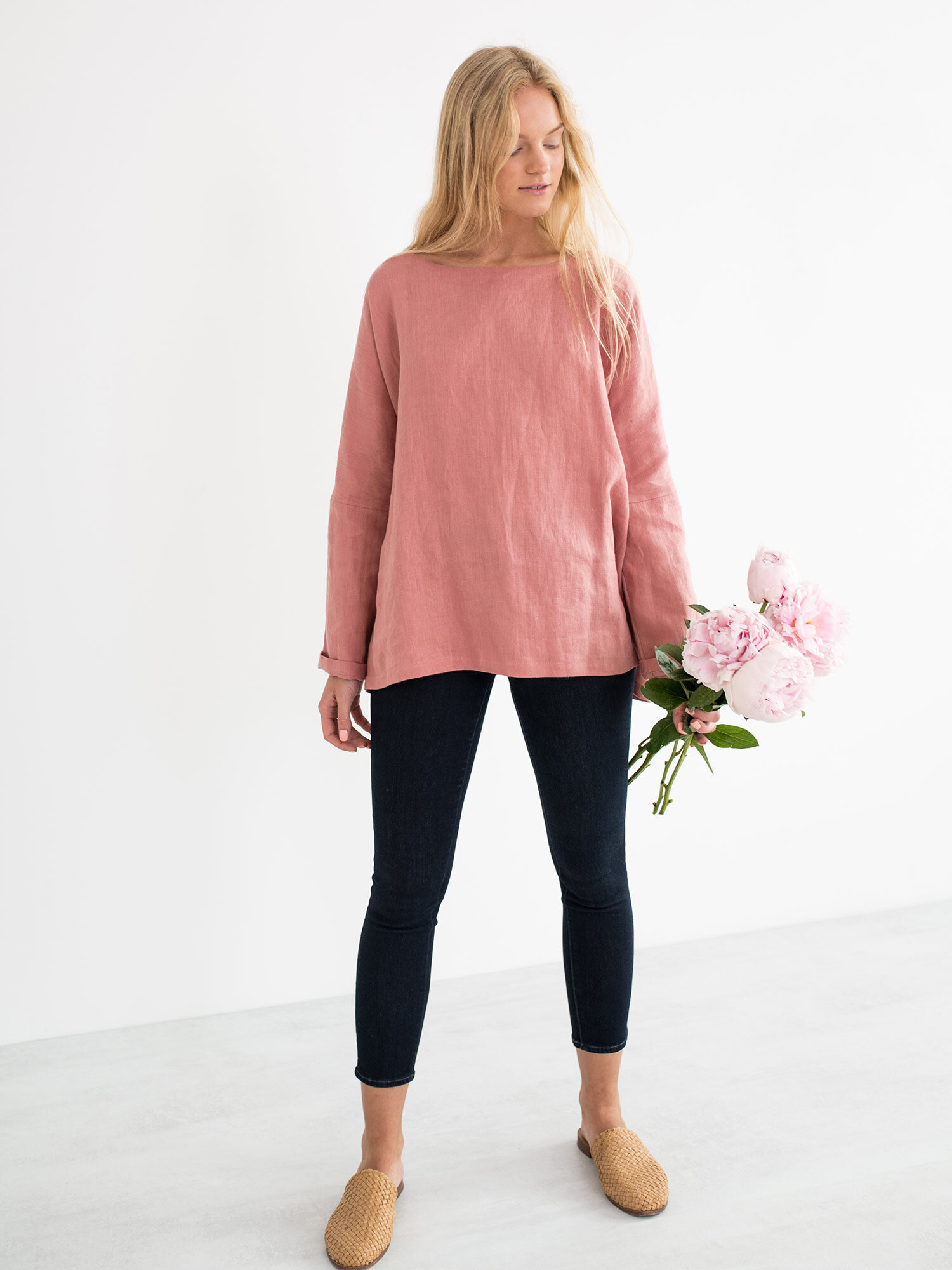 Image 2 of RUMI Linen Top in Salmon Pink from Love and Confuse