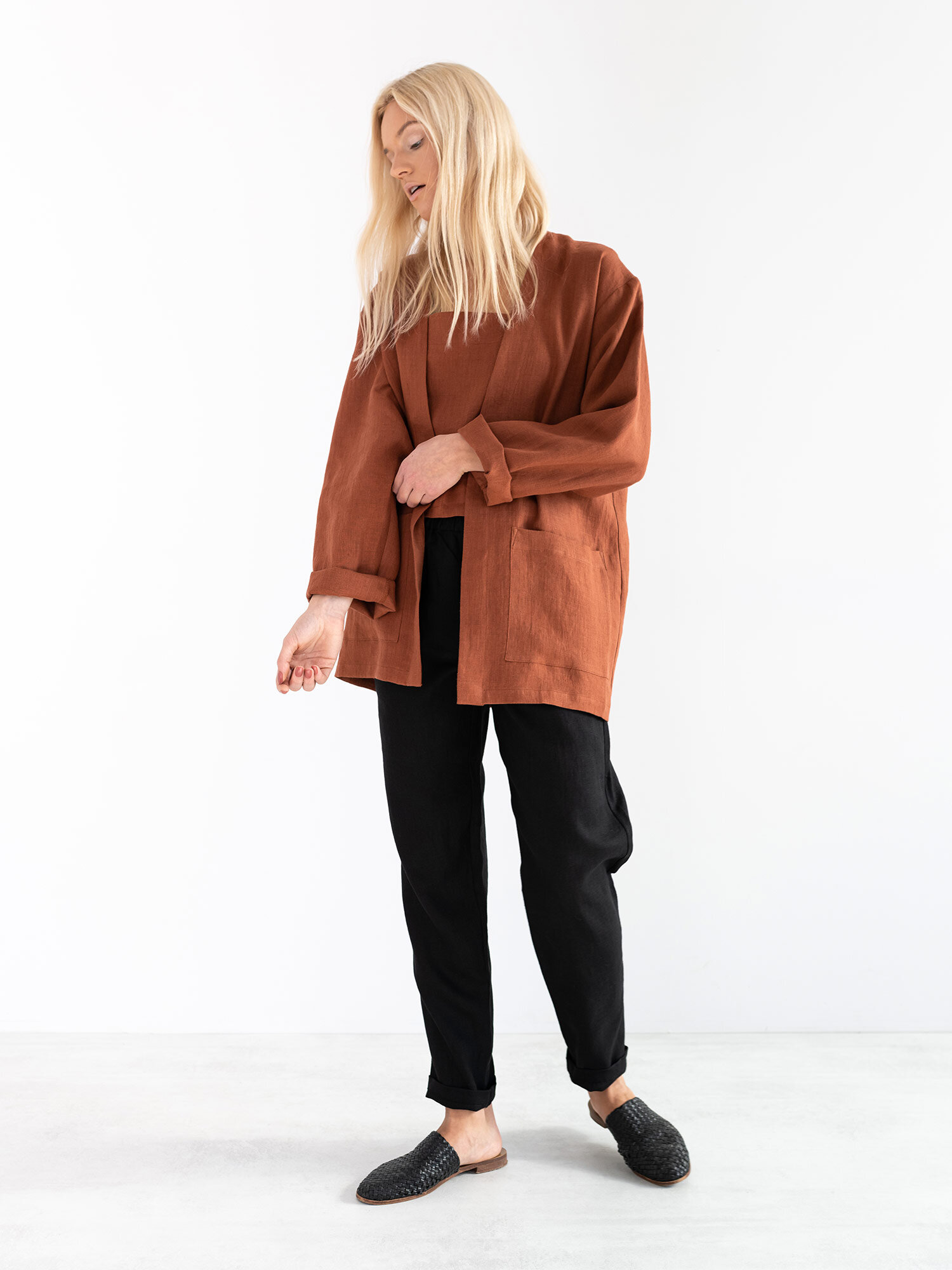 Image 2 of SELBY Linen Jacket in Rust from Love and Confuse