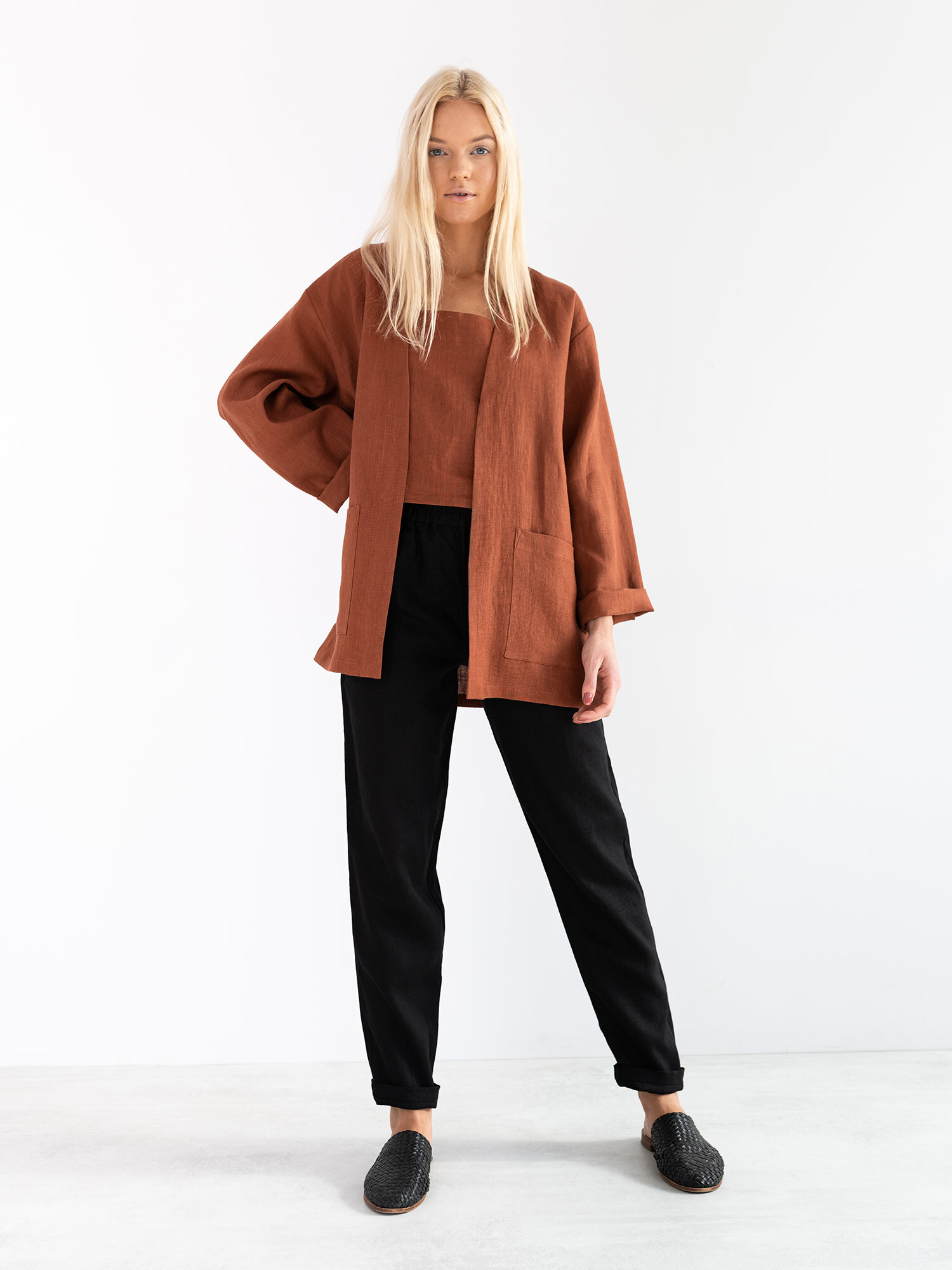 Image 4 of SELBY Linen Jacket in Rust from Love and Confuse